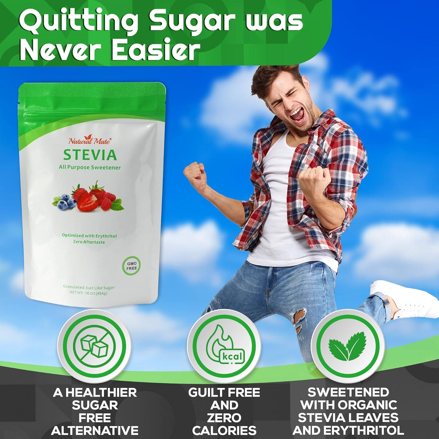 Endulzante Natural en Polvo Stevia y Eritritol 453g - Natural Mate