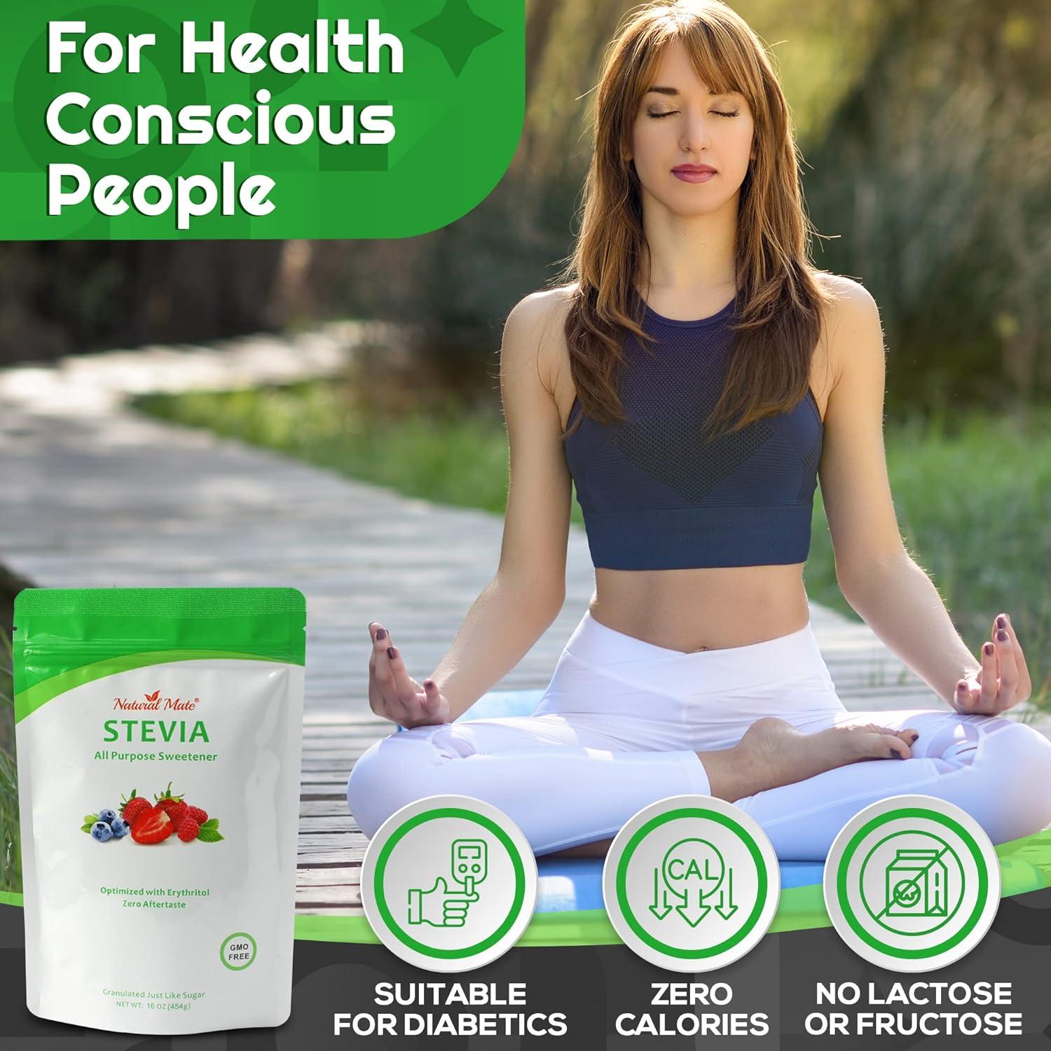 Endulzante Natural en Polvo Stevia y Eritritol 453g - Natural Mate