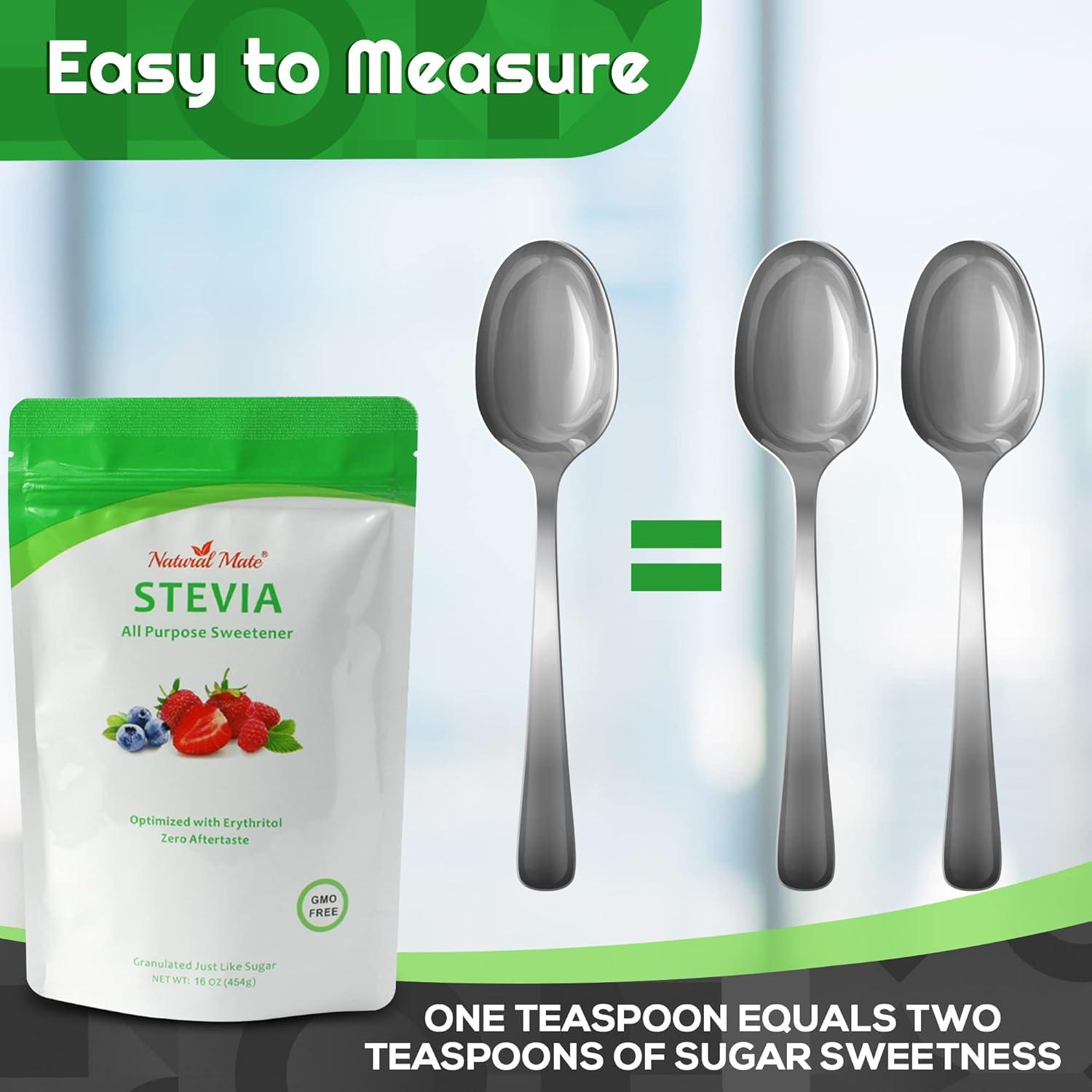 Endulzante Natural en Polvo Stevia y Eritritol 453g - Natural Mate