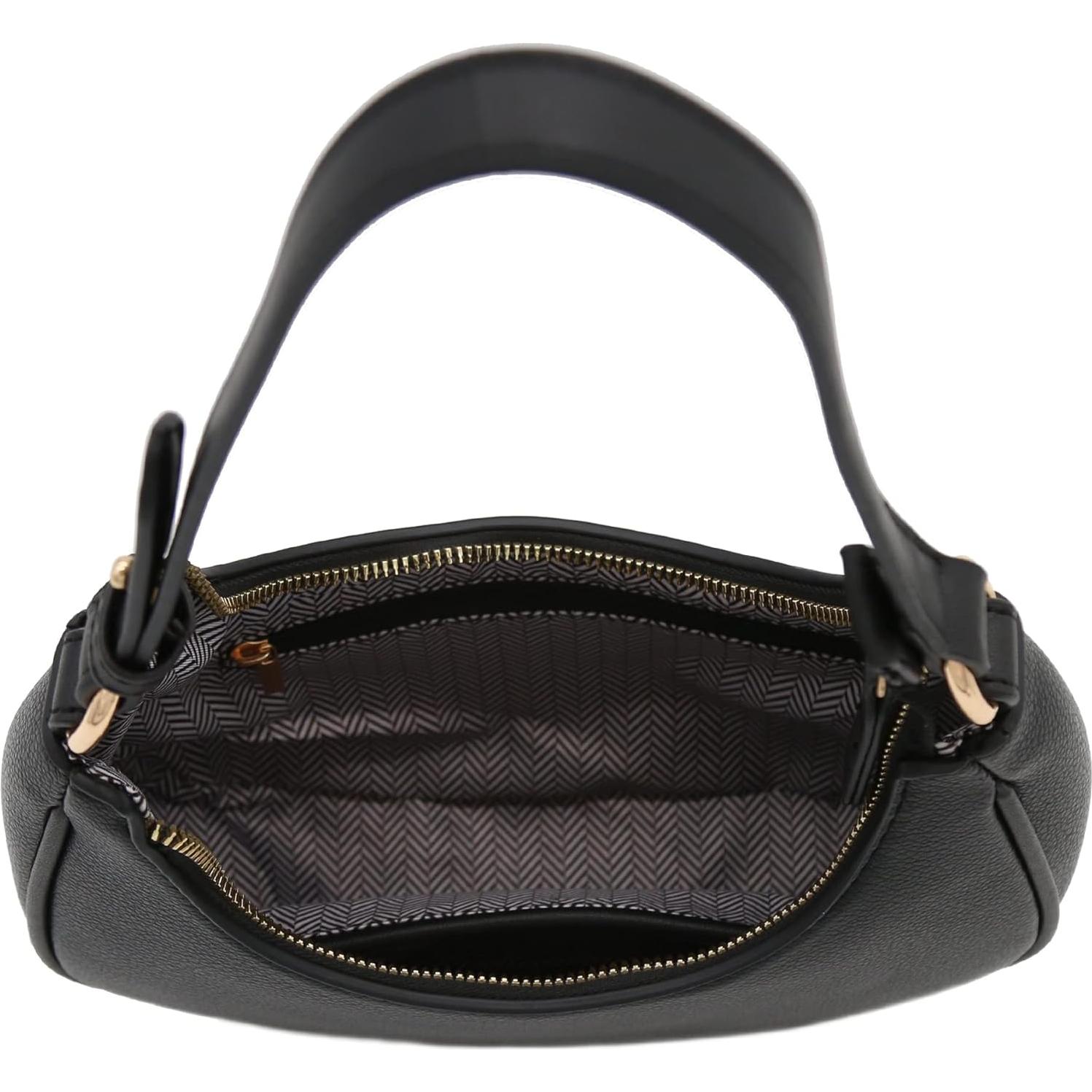 Bolso de Hombro Pequeño Crescent FashionPuzzle Negro