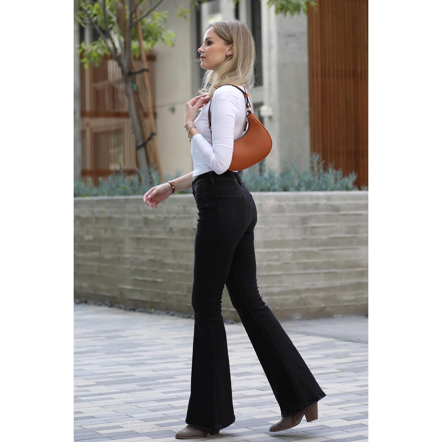 Bolso de Hombro Pequeño Crescent FashionPuzzle Negro