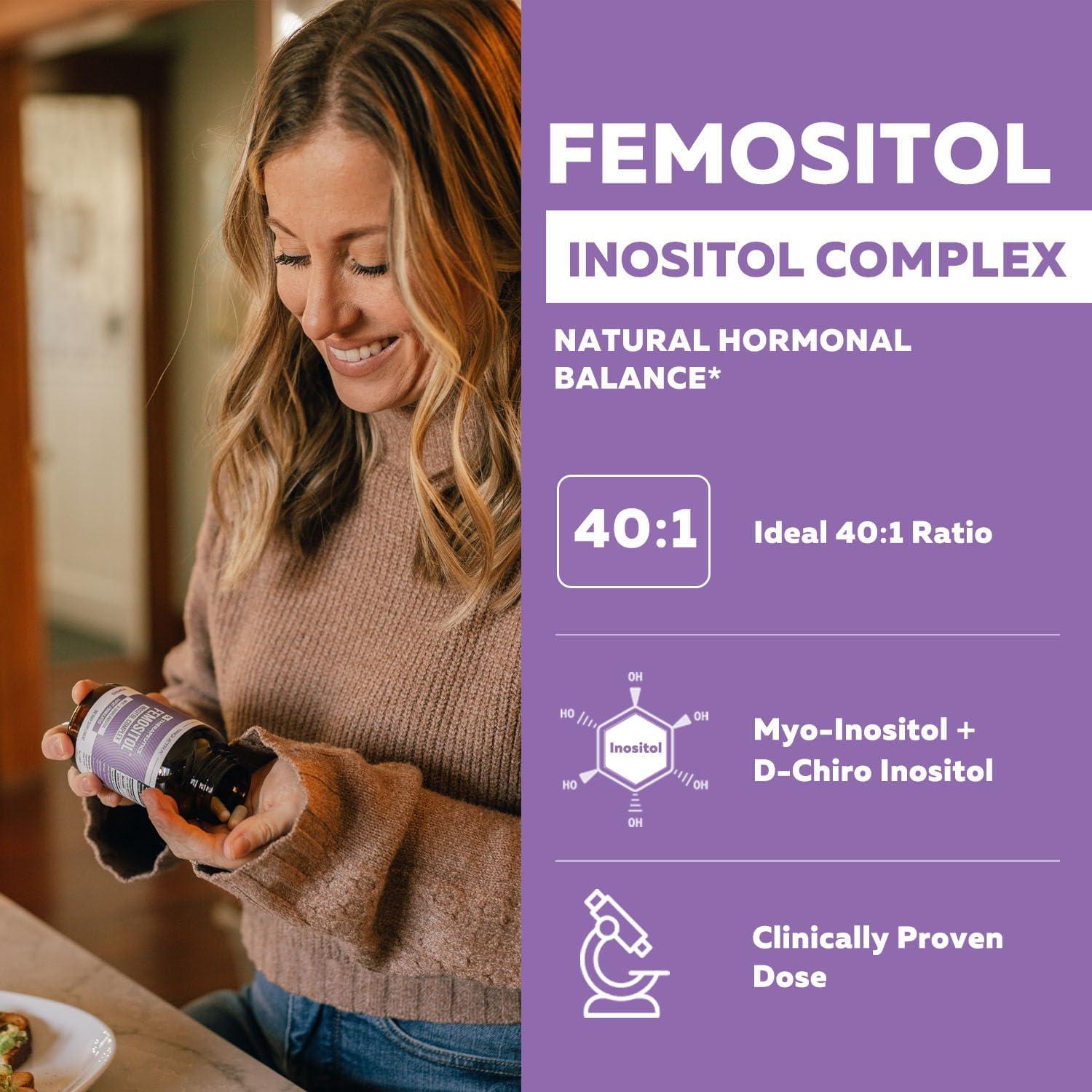 Suplemento de Myo-Inositol y D-Chiro Inositol FemoSitol 90 Cápsulas