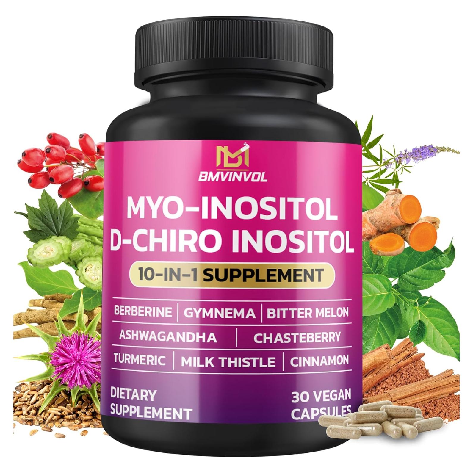 Suplemento de Inositol BMVINVOL 30 Cápsulas - 40:1 Myo-Inositol