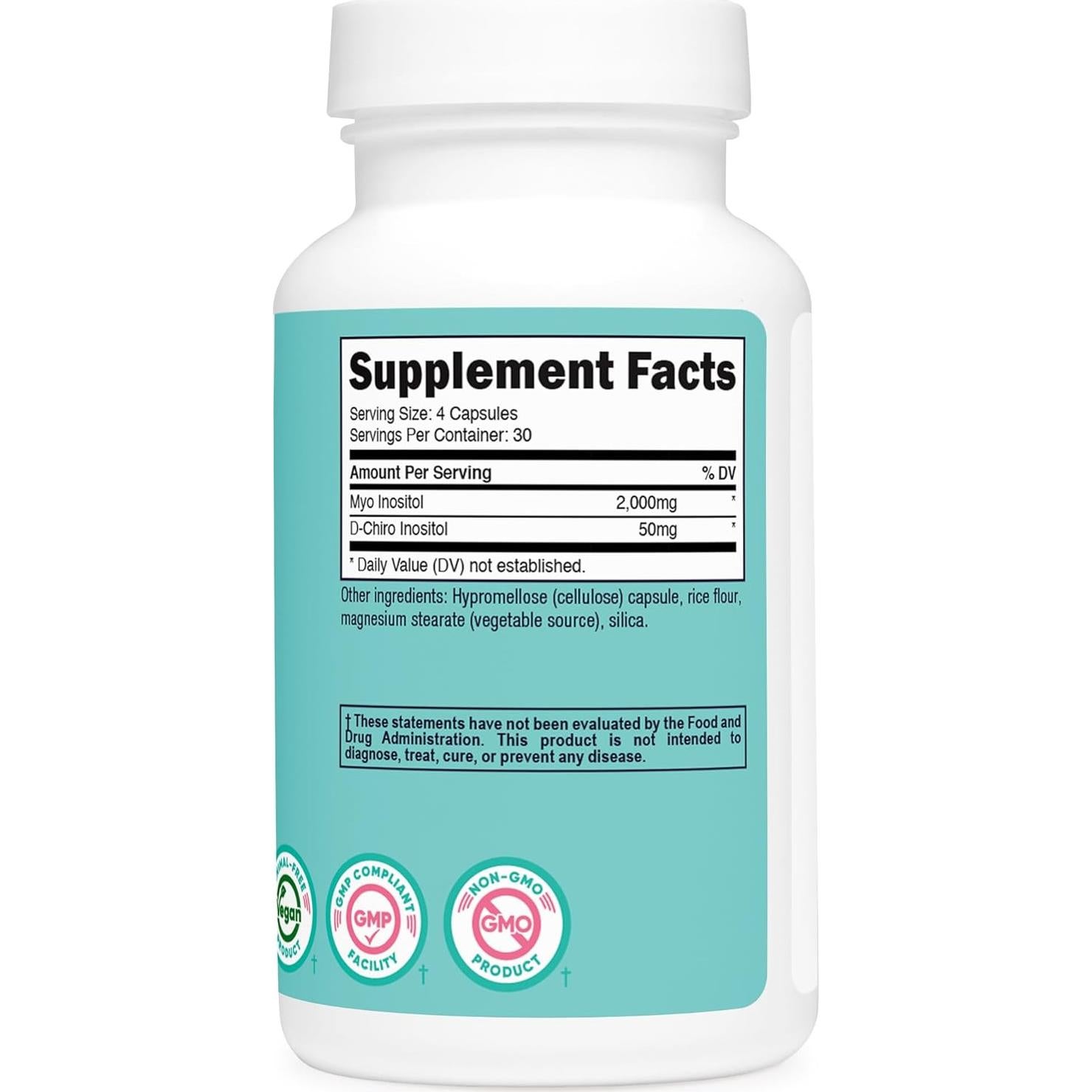 Nutricost Myo Inositol y D-Chiro Inositol 2000mg 120 Cápsulas