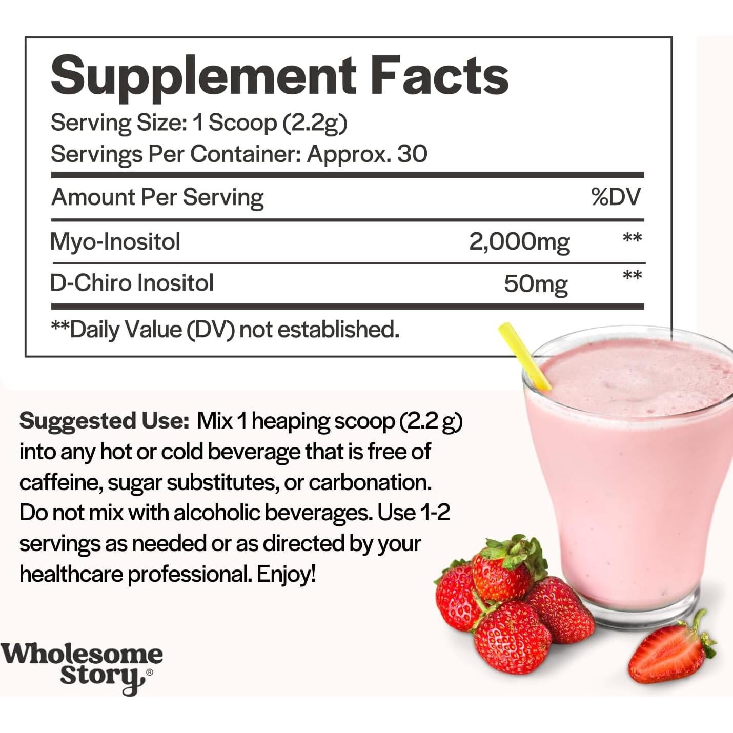 Suplemento en polvo Myo-Inositol y D-Chiro 66.2g - Wholesome Story