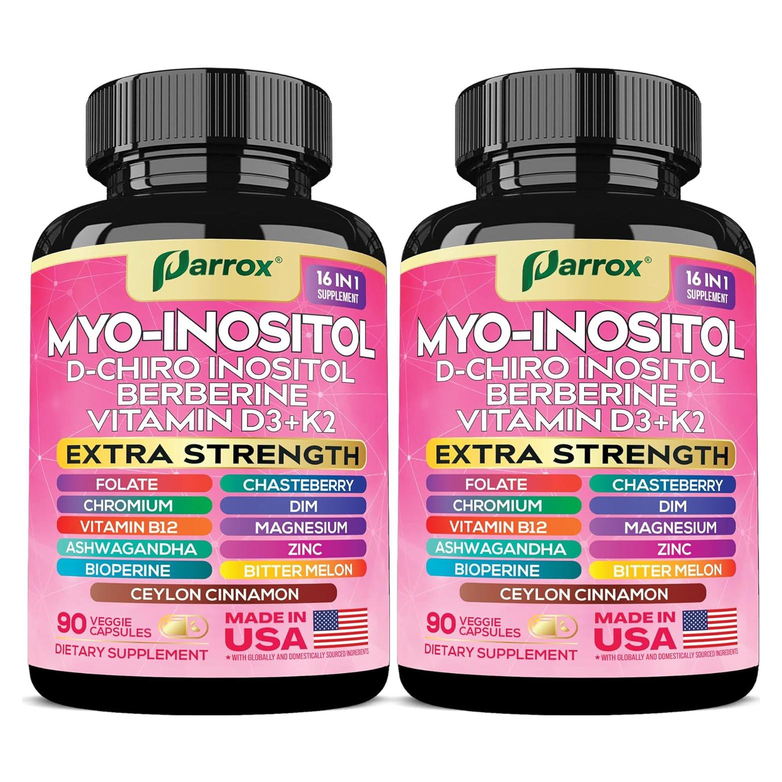 Suplemento Parrox 16 en 1 Myo-Inositol 90 Cápsulas Veganas