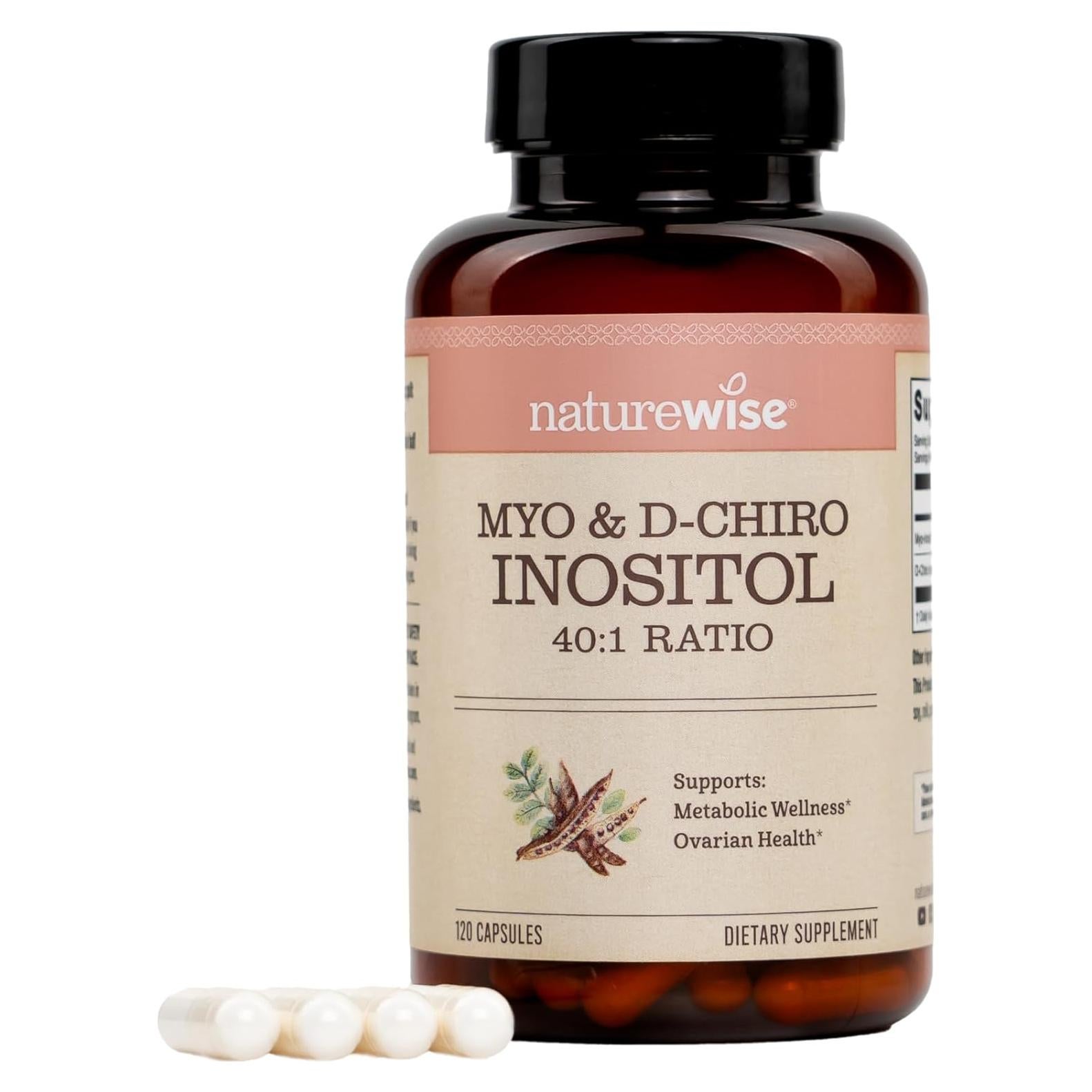 Suplemento de Myo-Inositol y D-Chiro Inositol NatureWise 2000mg