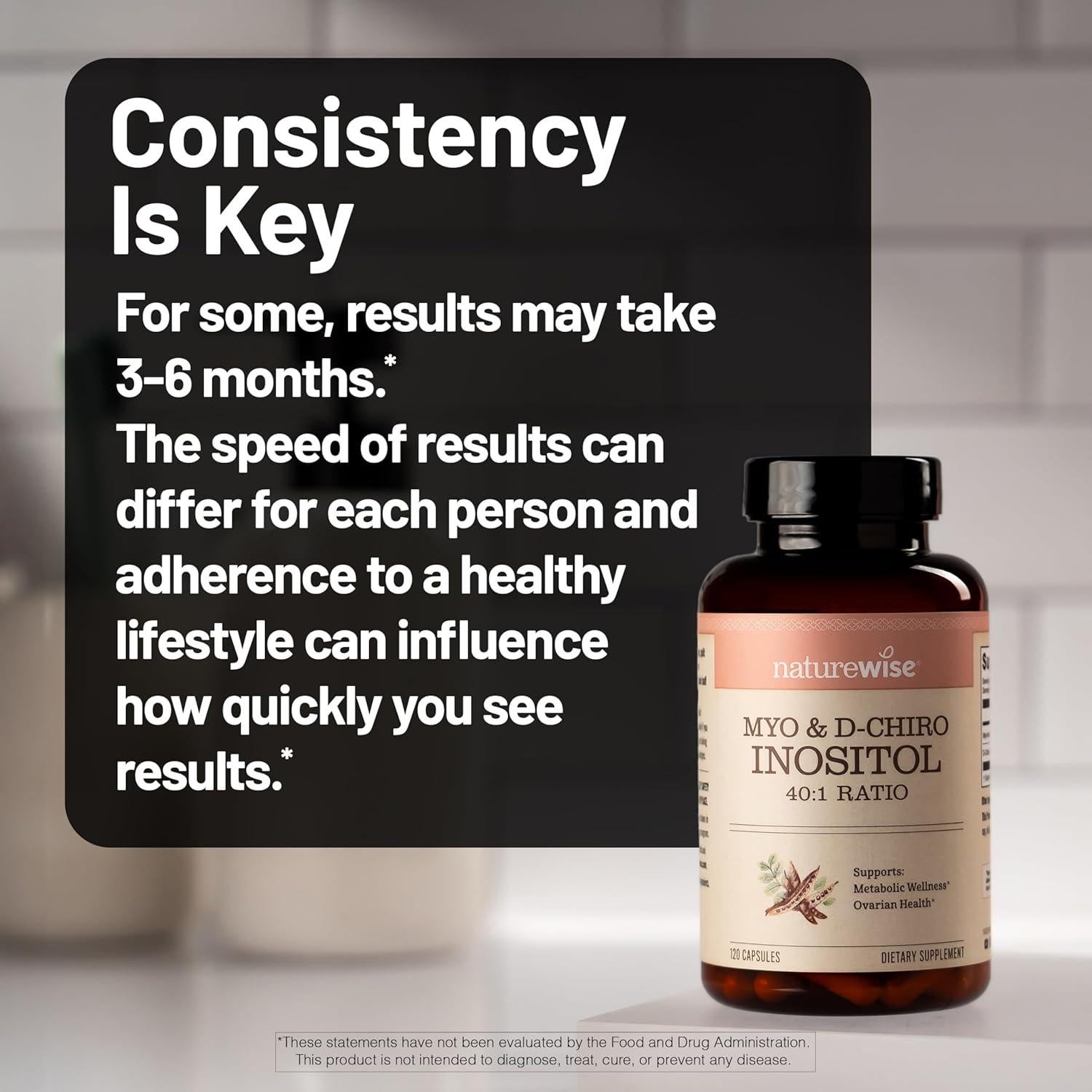 Suplemento de Myo-Inositol y D-Chiro Inositol NatureWise 2000mg