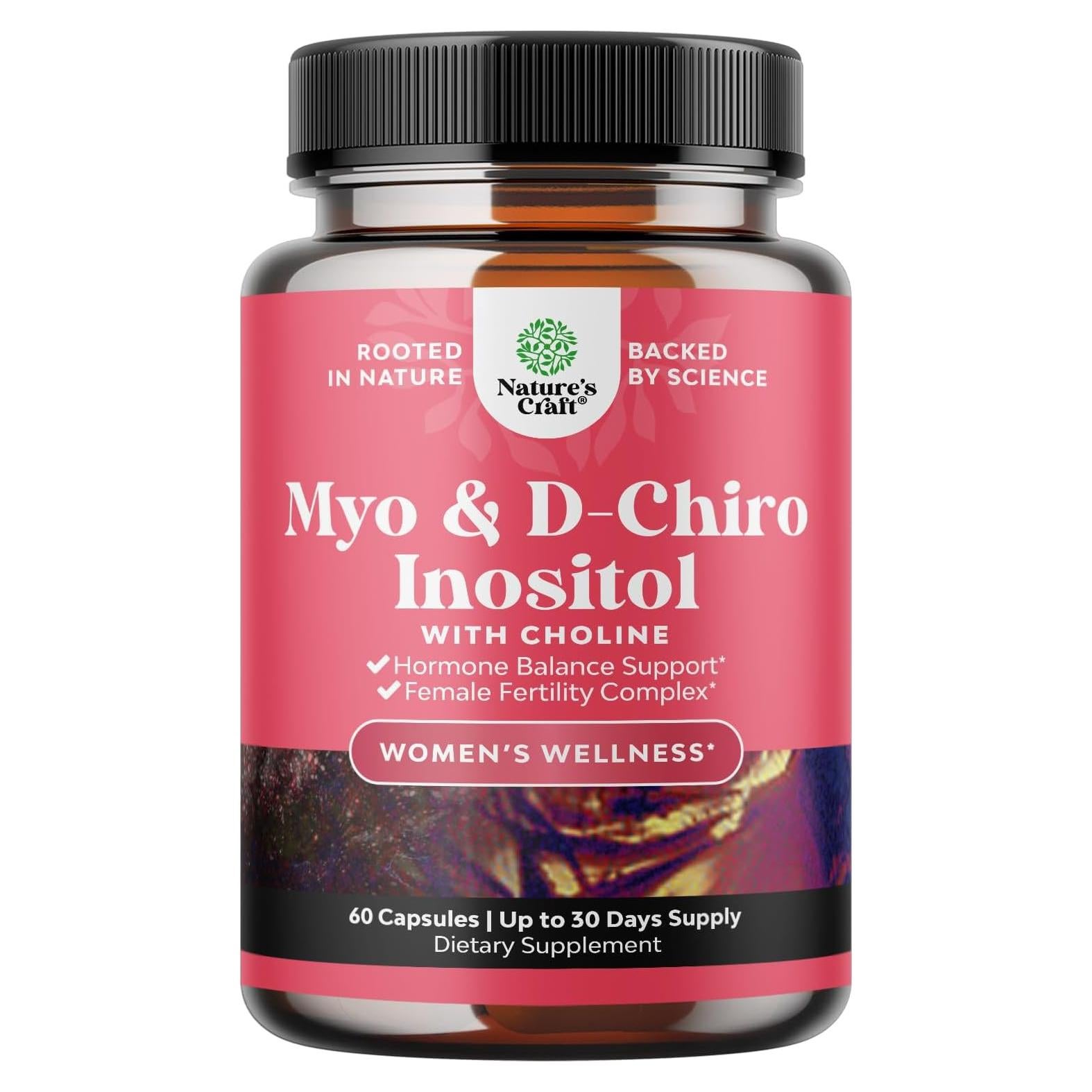 Suplemento de Myo-Inositol y D-Chiro Natures Craft - 60 Cápsulas