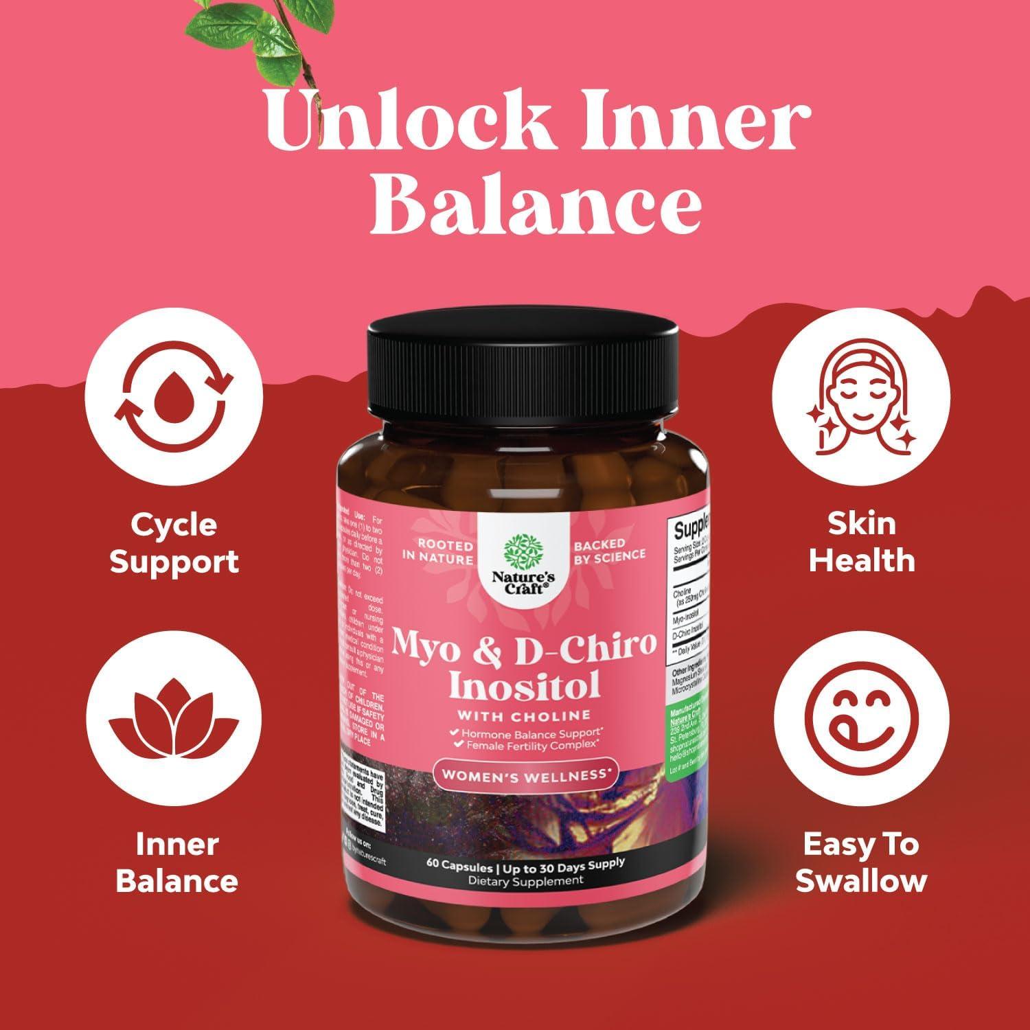 Suplemento de Myo-Inositol y D-Chiro Natures Craft - 60 Cápsulas