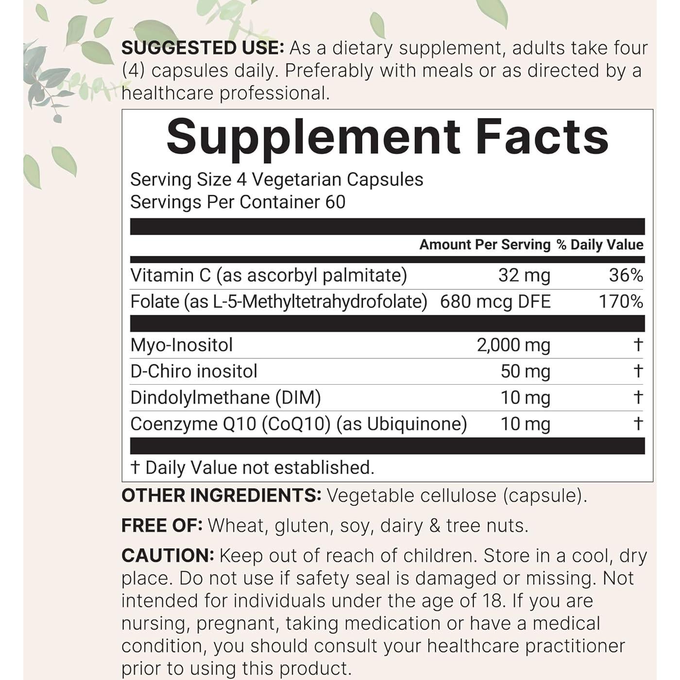 Myo-Inositol y D-Chiro Inositol 2050mg - 240 Cápsulas Vegetales