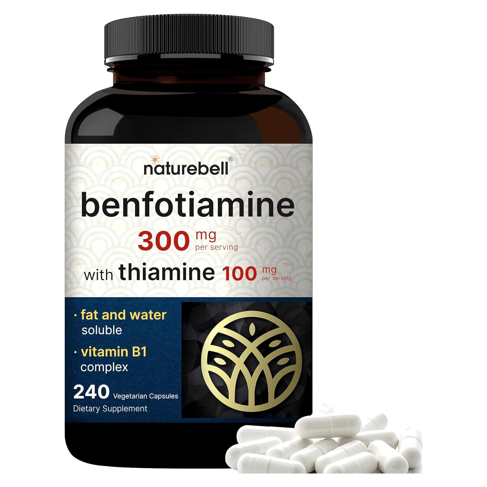 NatureBell Benfotiamina 300mg y Tiamina 100mg - 240 Cápsulas Vegetales