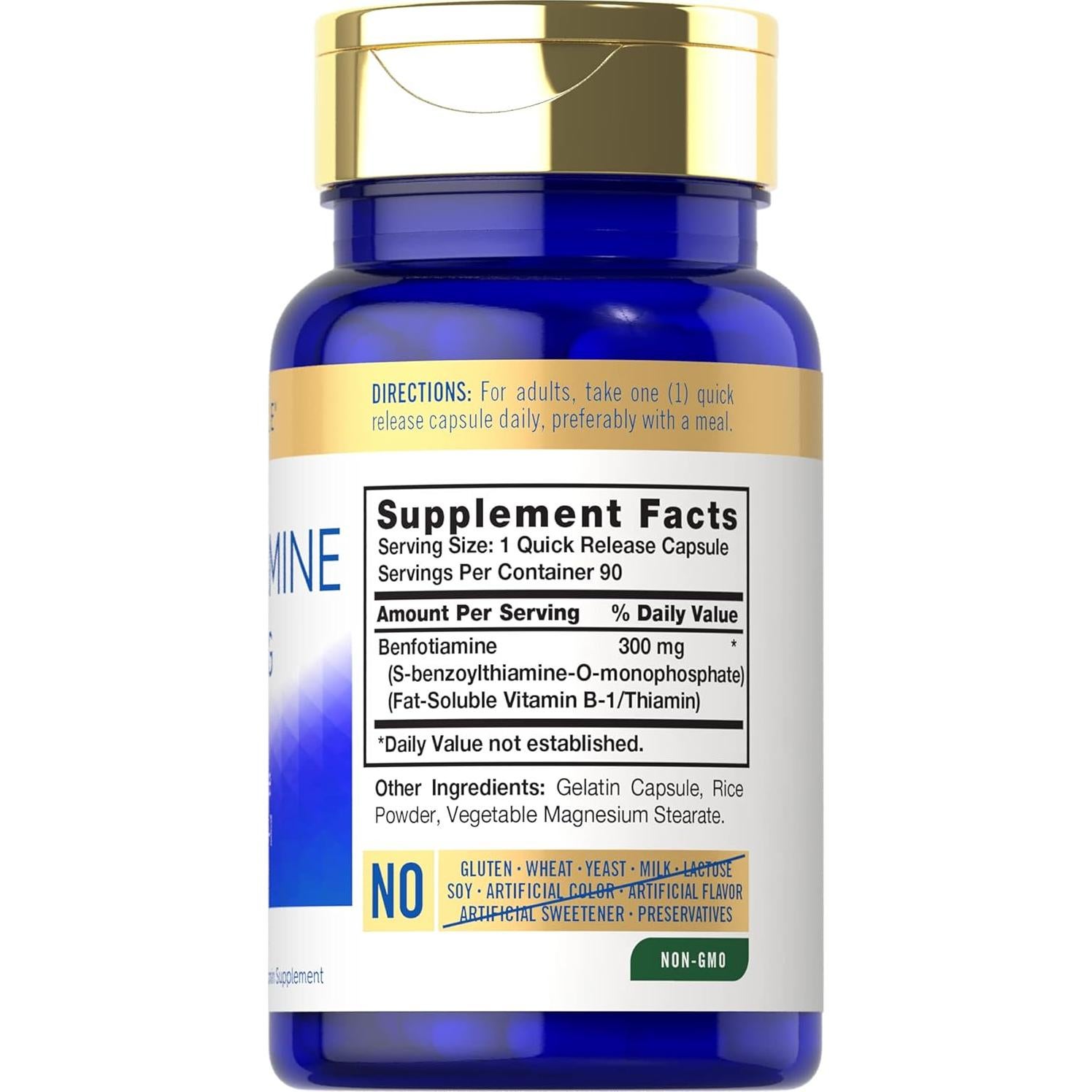 Cápsulas de Benfotiamina 300mg Carlyle | 90 Unidades | Vitamina B1