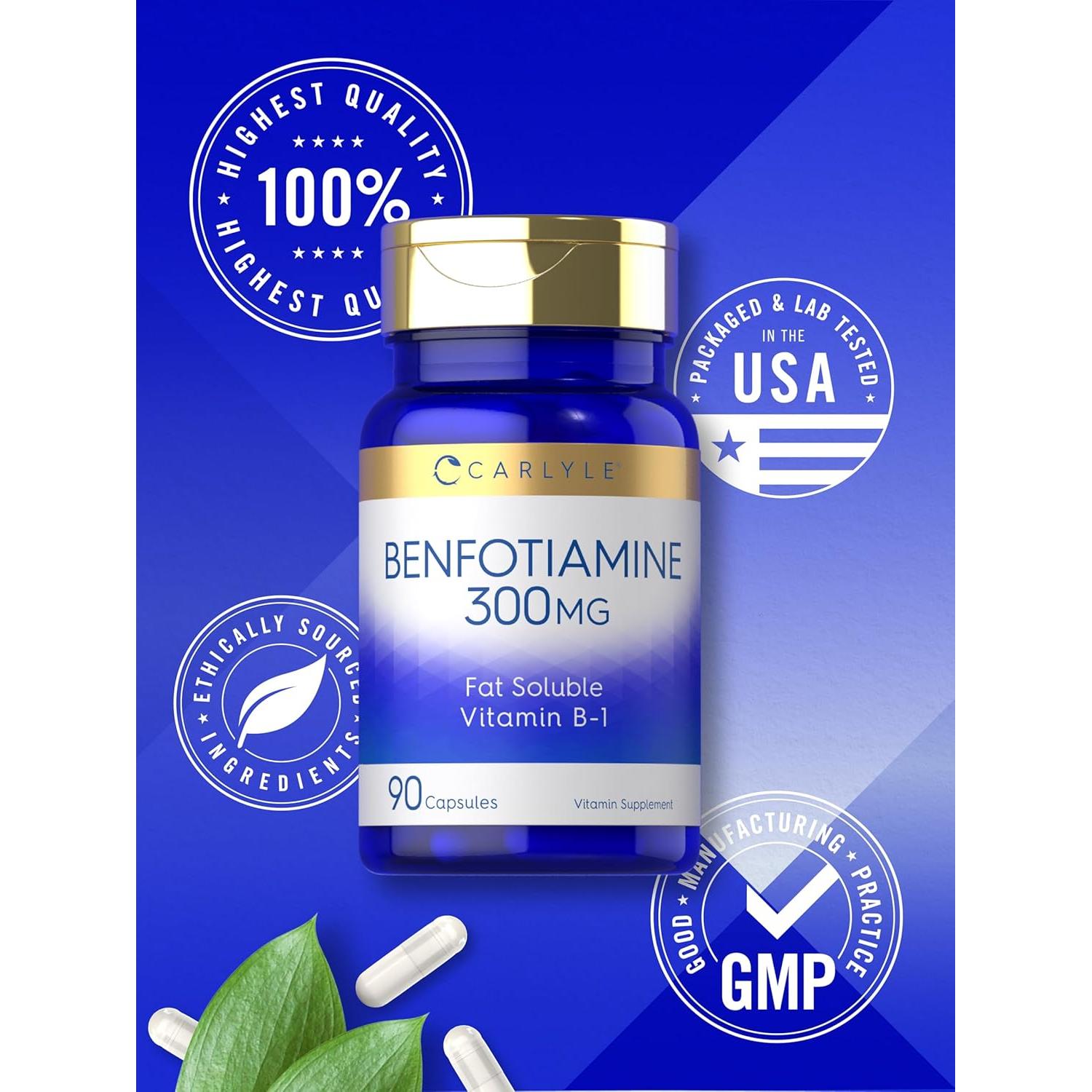 Cápsulas de Benfotiamina 300mg Carlyle | 90 Unidades | Vitamina B1