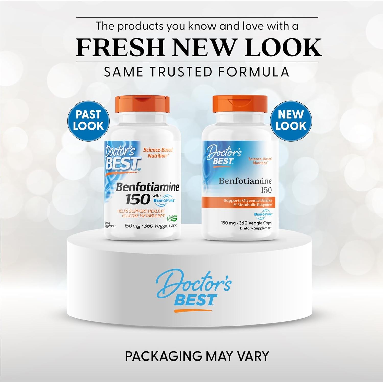 Benfotiamina Doctor's Best 150 mg 360 Cápsulas Veganas