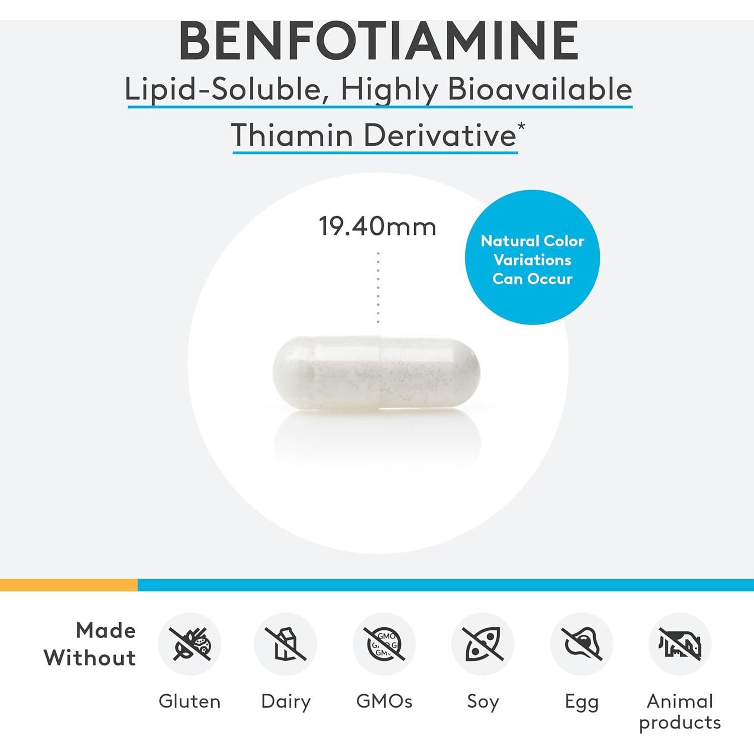 Suplemento Benfotiamina 300mg Xymogen - 120 Cápsulas Salud Metabólica