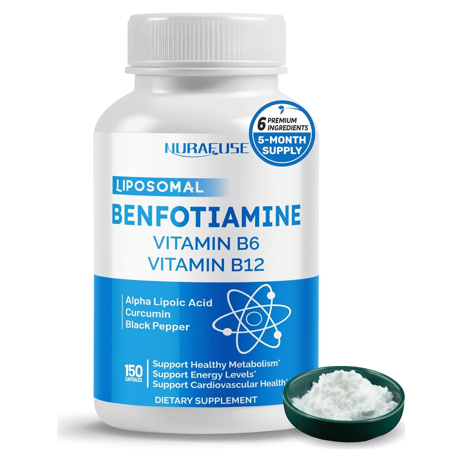 Benfotiamina Liposomal NURAFUSE 150 Cápsulas - Energía y Metabolismo