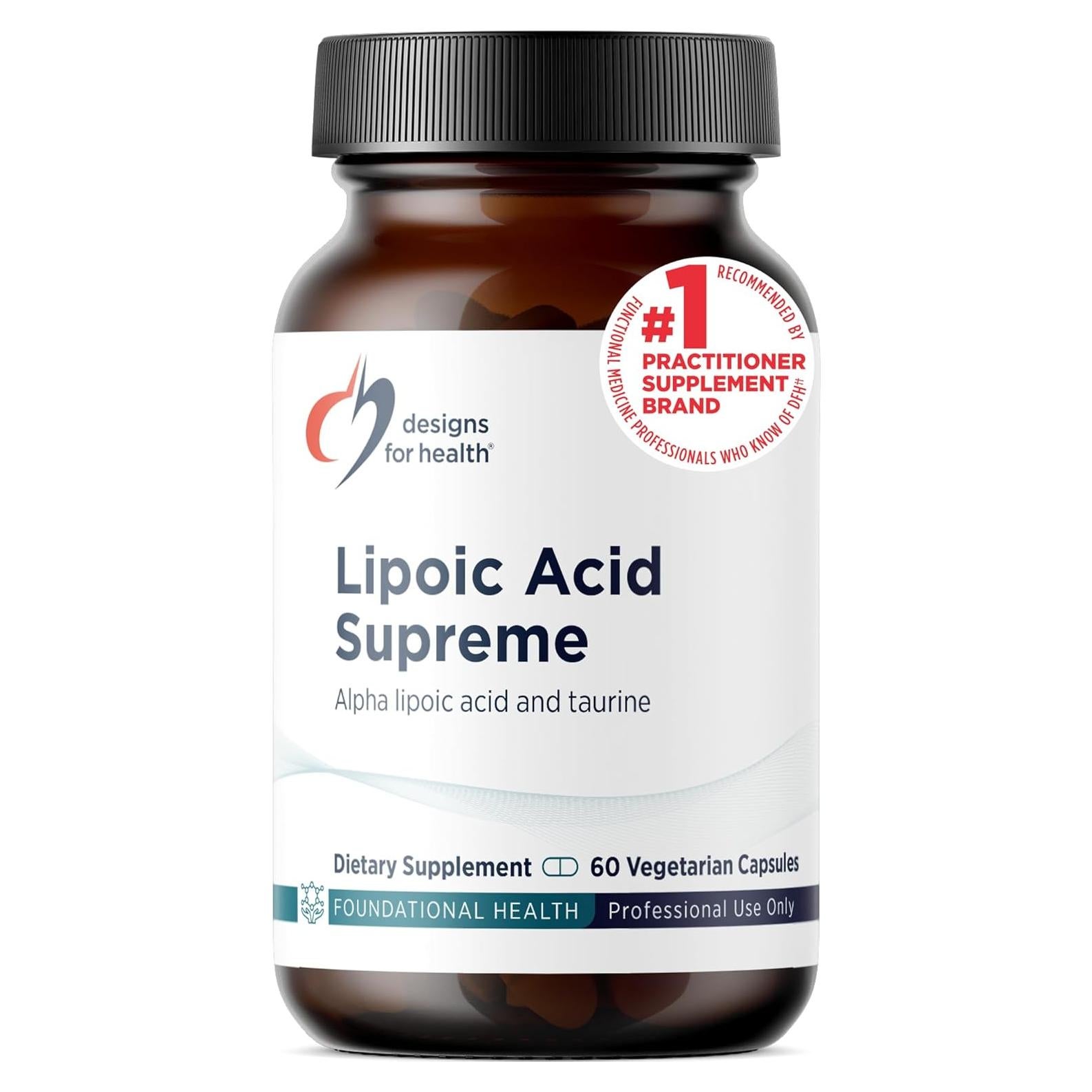 Ácido Lipoico Supremo Designs for Health 300mg Vegano 60 Cápsulas