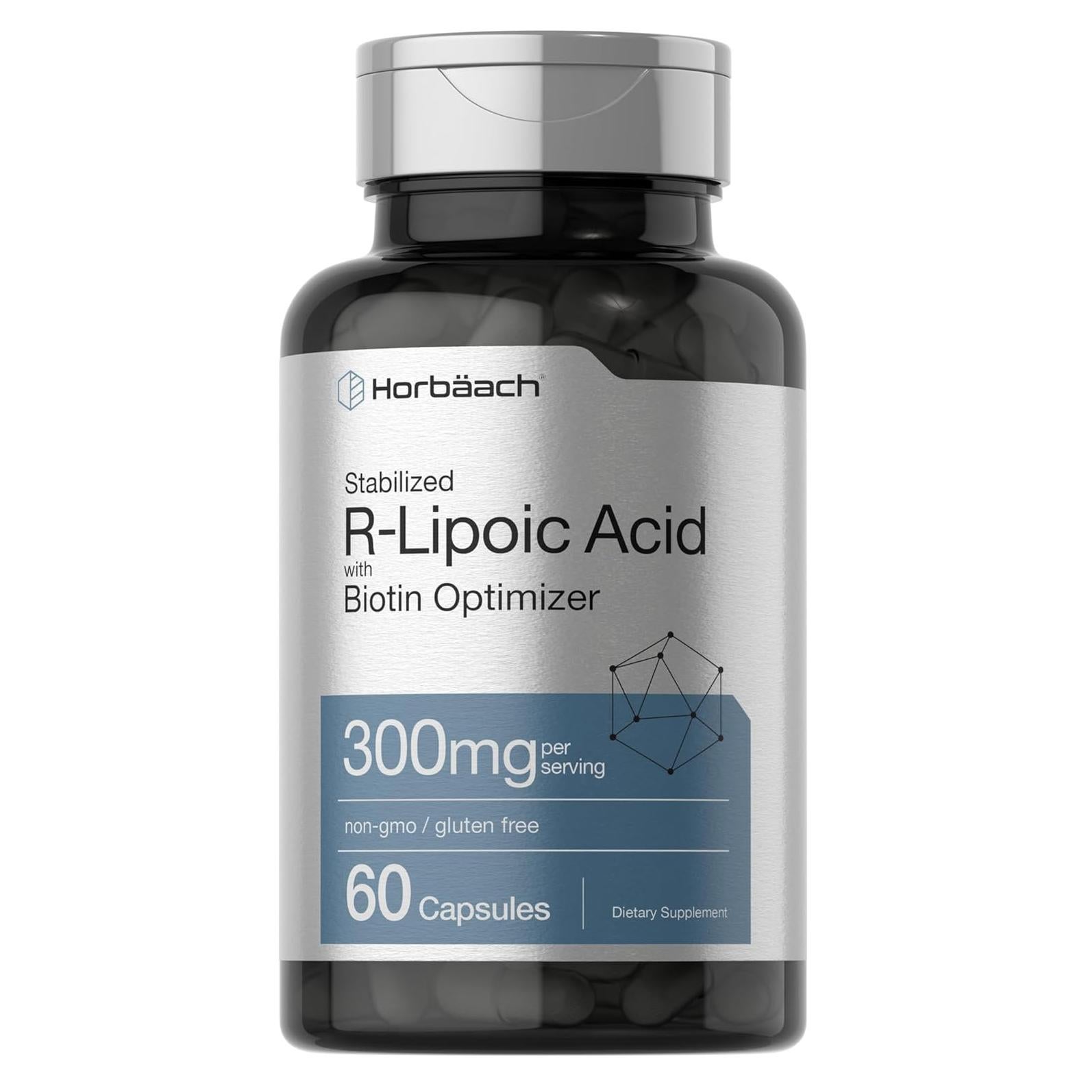 Ácido R-Lipoico Estabilizado Horbäach 300mg 60 Cápsulas