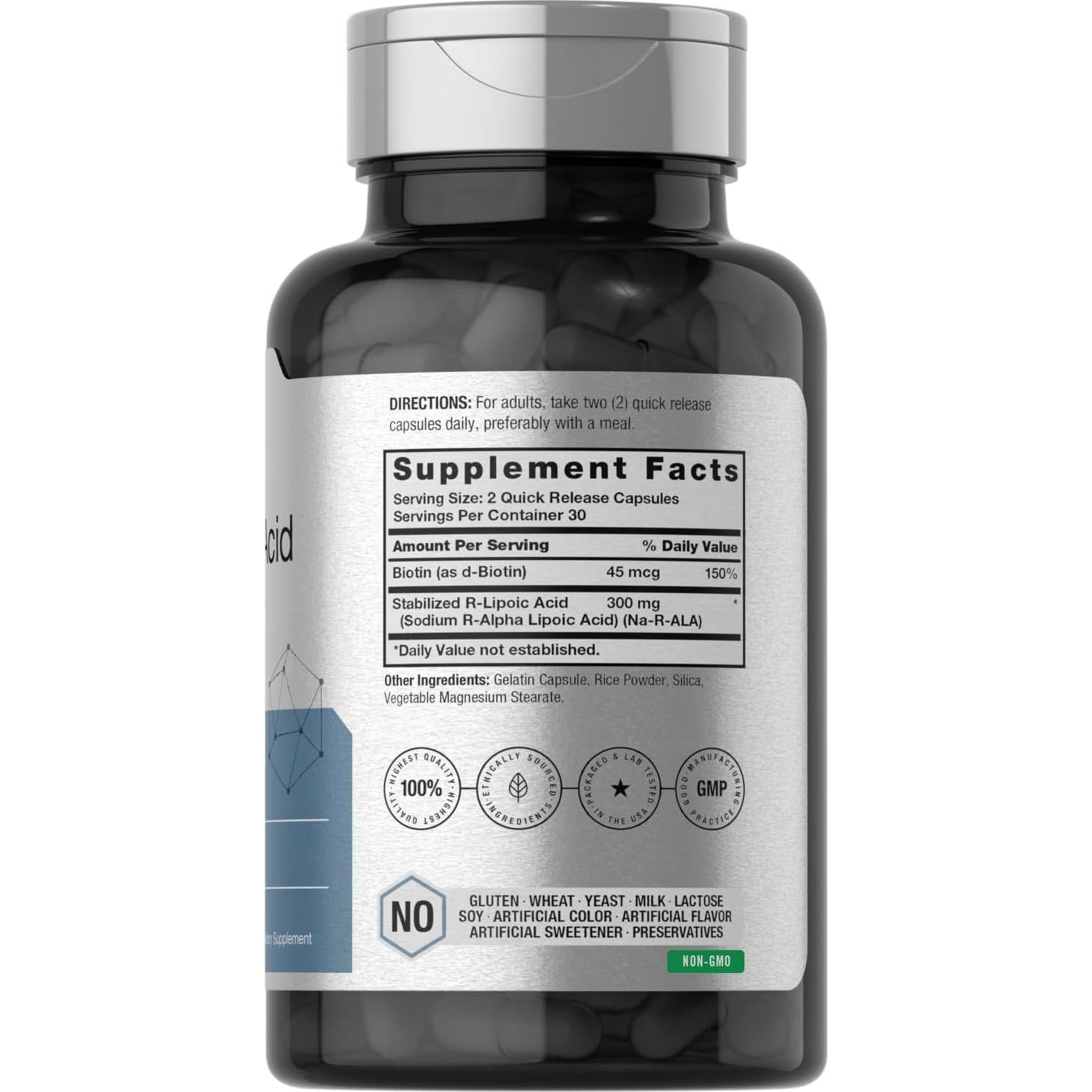 Ácido R-Lipoico Estabilizado Horbäach 300mg 60 Cápsulas
