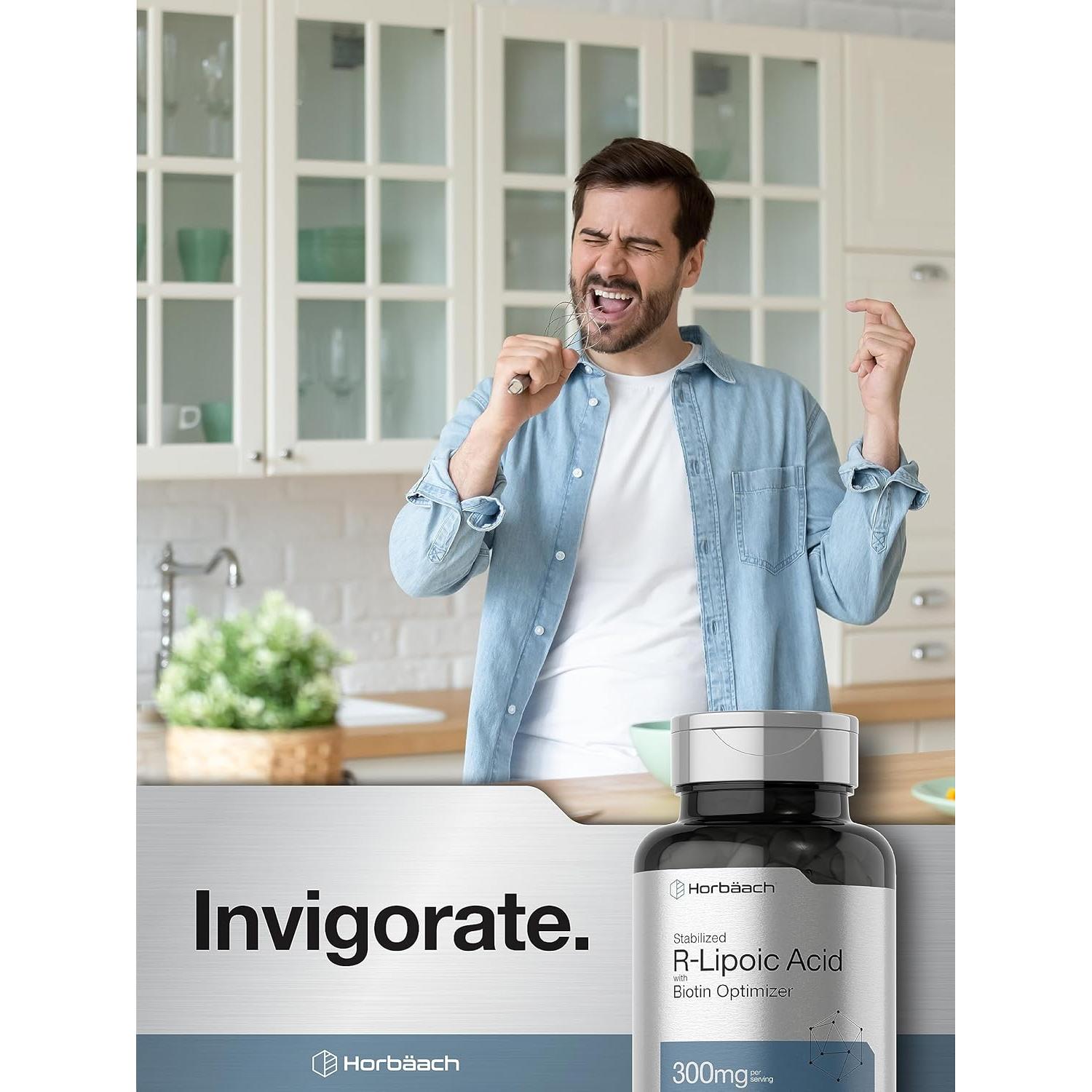 Ácido R-Lipoico Estabilizado Horbäach 300mg 60 Cápsulas