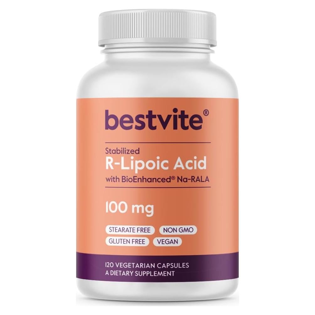 Ácido R-Lipoico 100mg Bestvite 120 Cápsulas Veganas