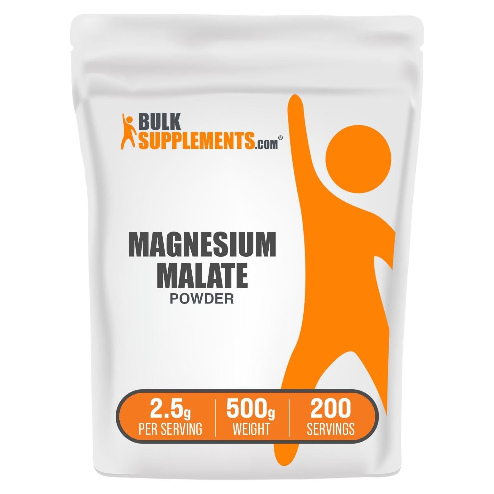 Polvo de Malato de Magnesio BulkSupplements 500g - Sin Sabor