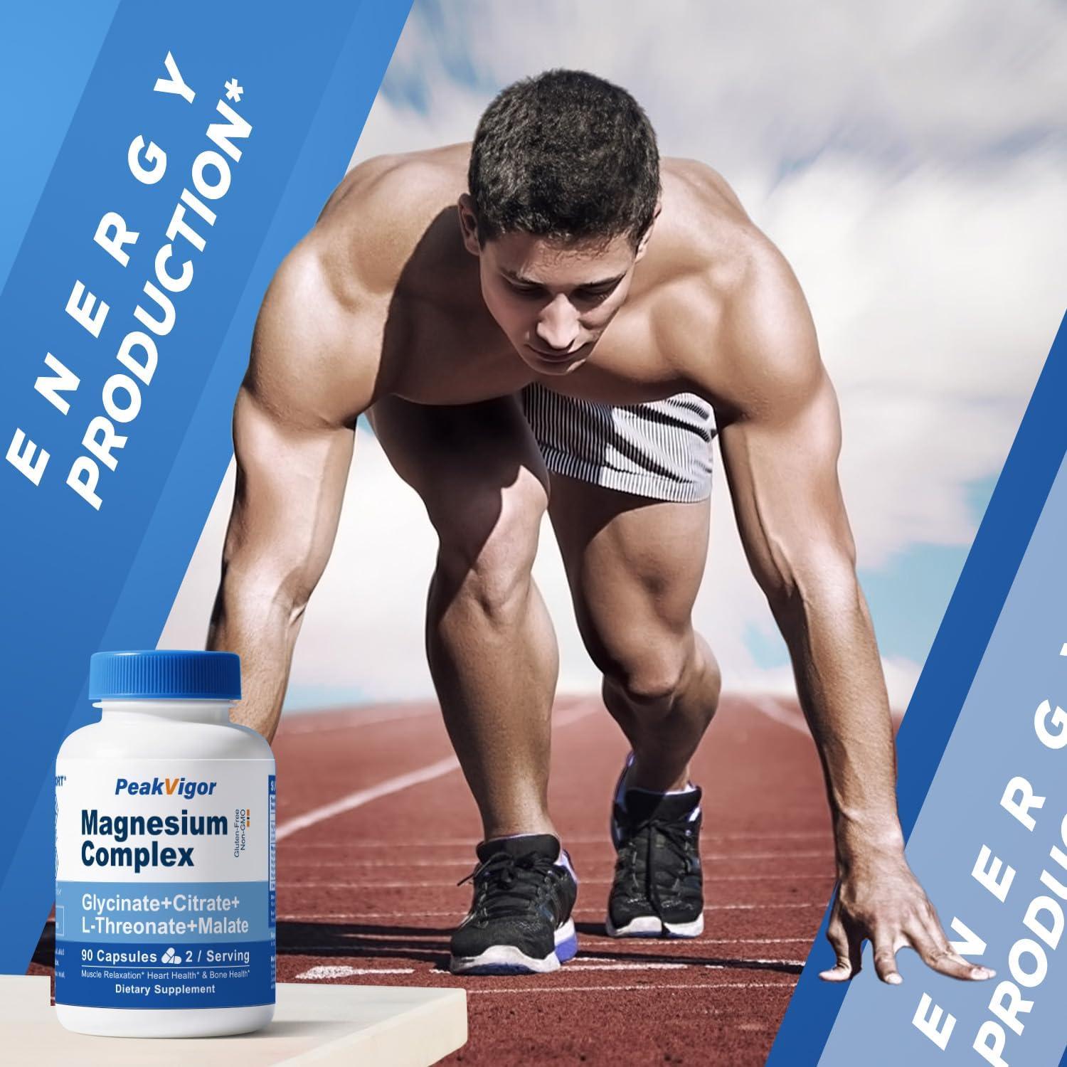 Complejo de Magnesio 976mg PeakVigor con Vitamina B6 90 Cápsulas