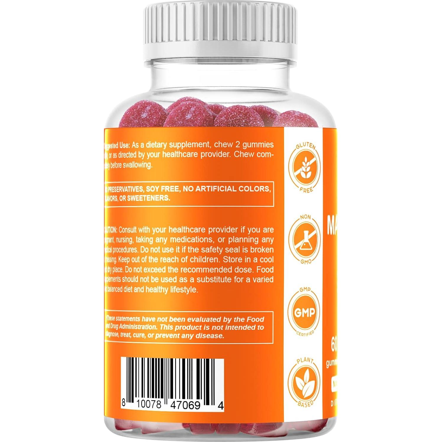 Gomitas de Magnesio Vitamatic 600mg - 60 Unidades - Sabor Frambuesa