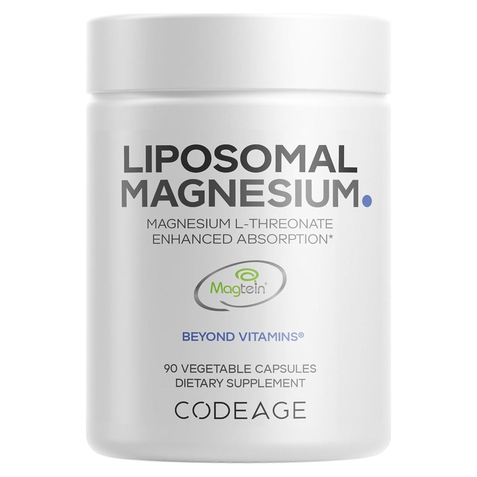 Suplemento de Magnesio L-Treonato Liposomal Codeage 90 Cápsulas