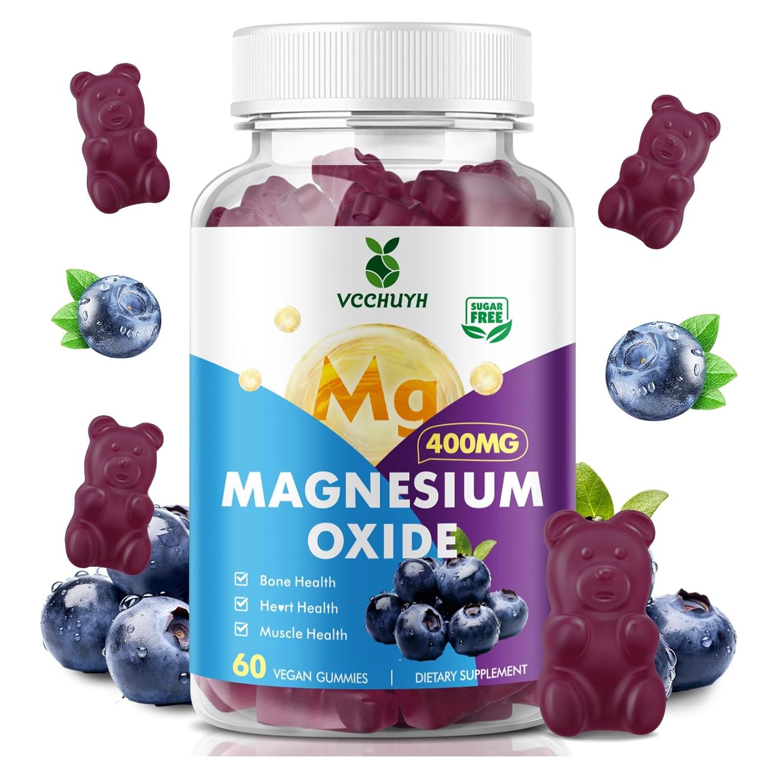 Gomitas de Óxido de Magnesio 400mg VCCHUYH Sabor Arándano 60 Unidades