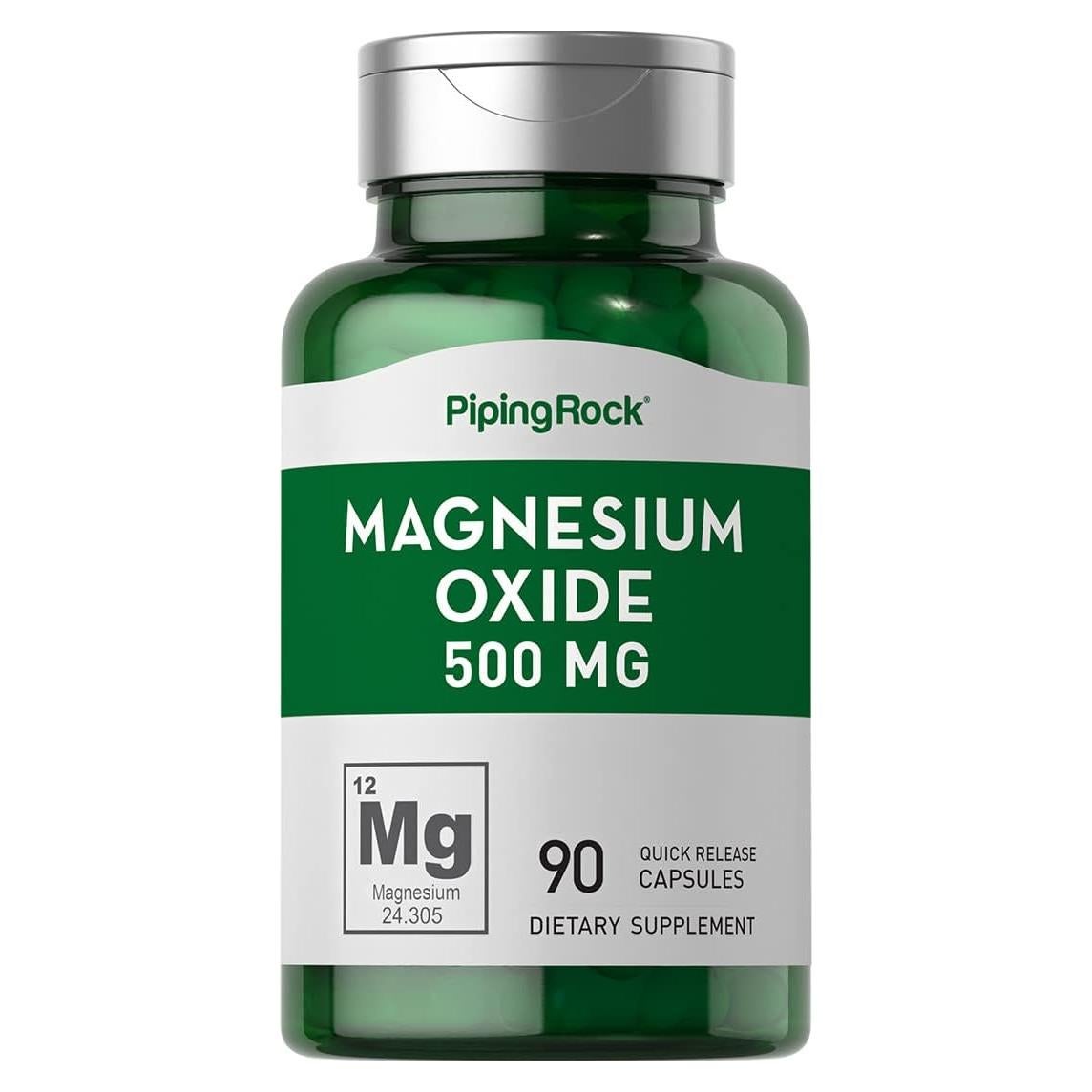 Óxido de Magnesio 500mg Piping Rock | 90 Cápsulas Rápidas