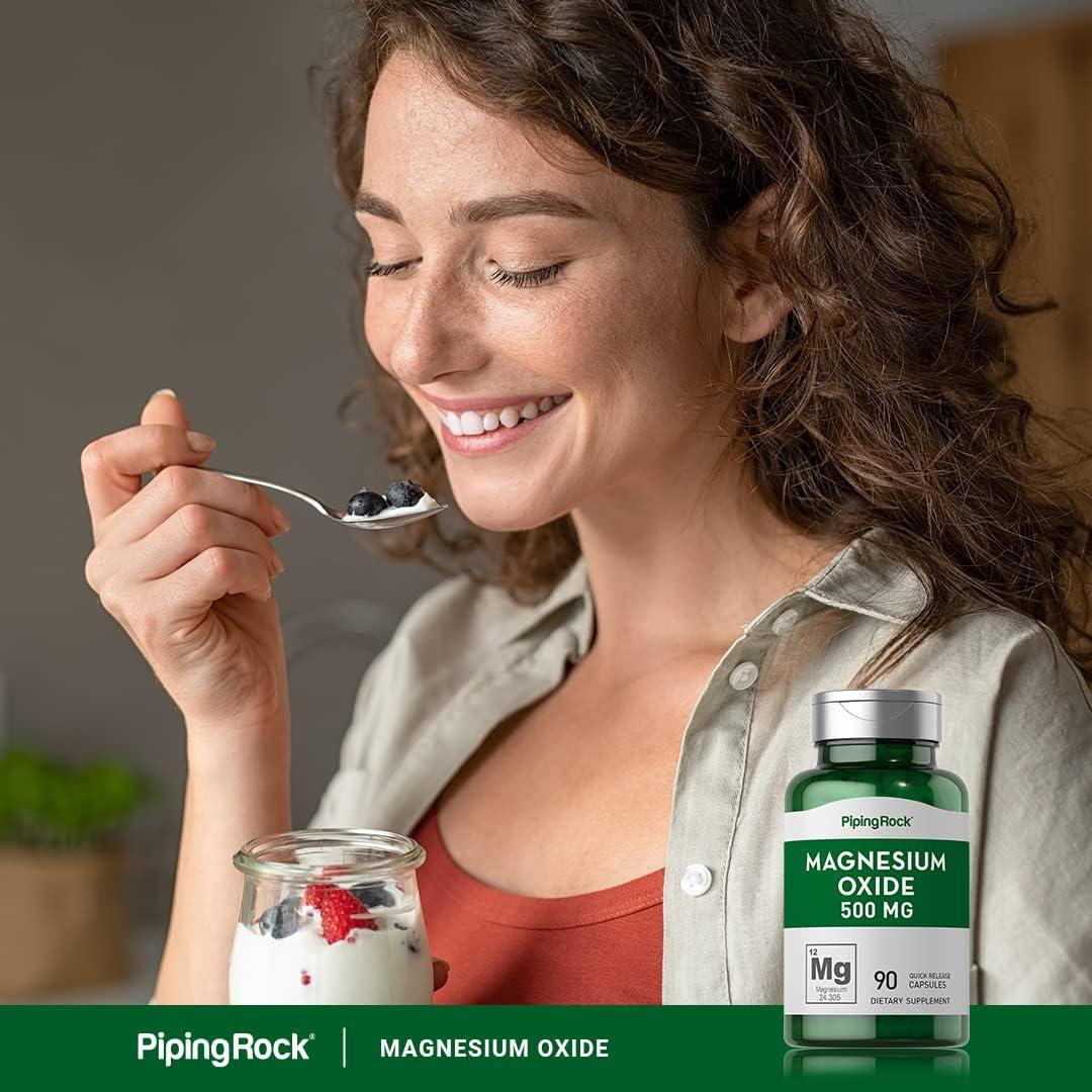 Óxido de Magnesio 500mg Piping Rock | 90 Cápsulas Rápidas
