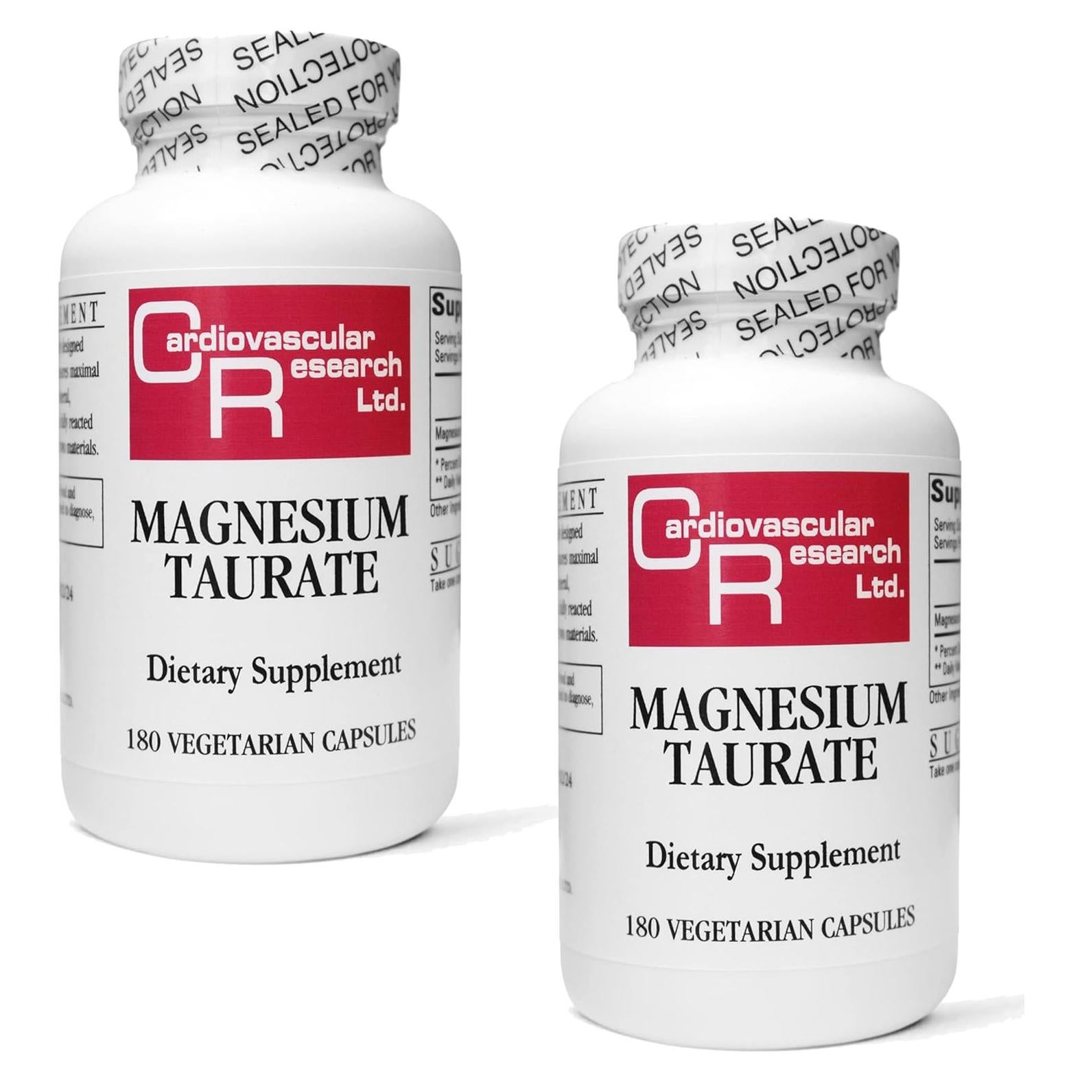 Taurato de Magnesio 125 mg - Investigación Cardiovascular - 360 Cápsulas Vegetarianas