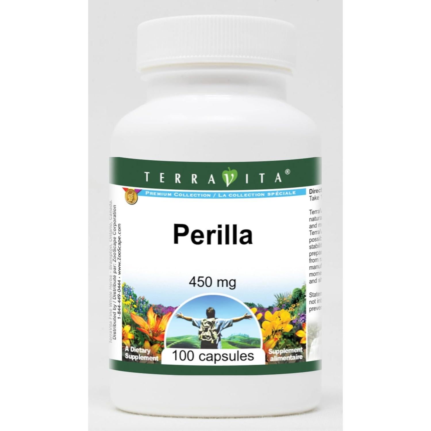 Perilla 450 mg TerraVita - 100 cápsulas fáciles de tragar