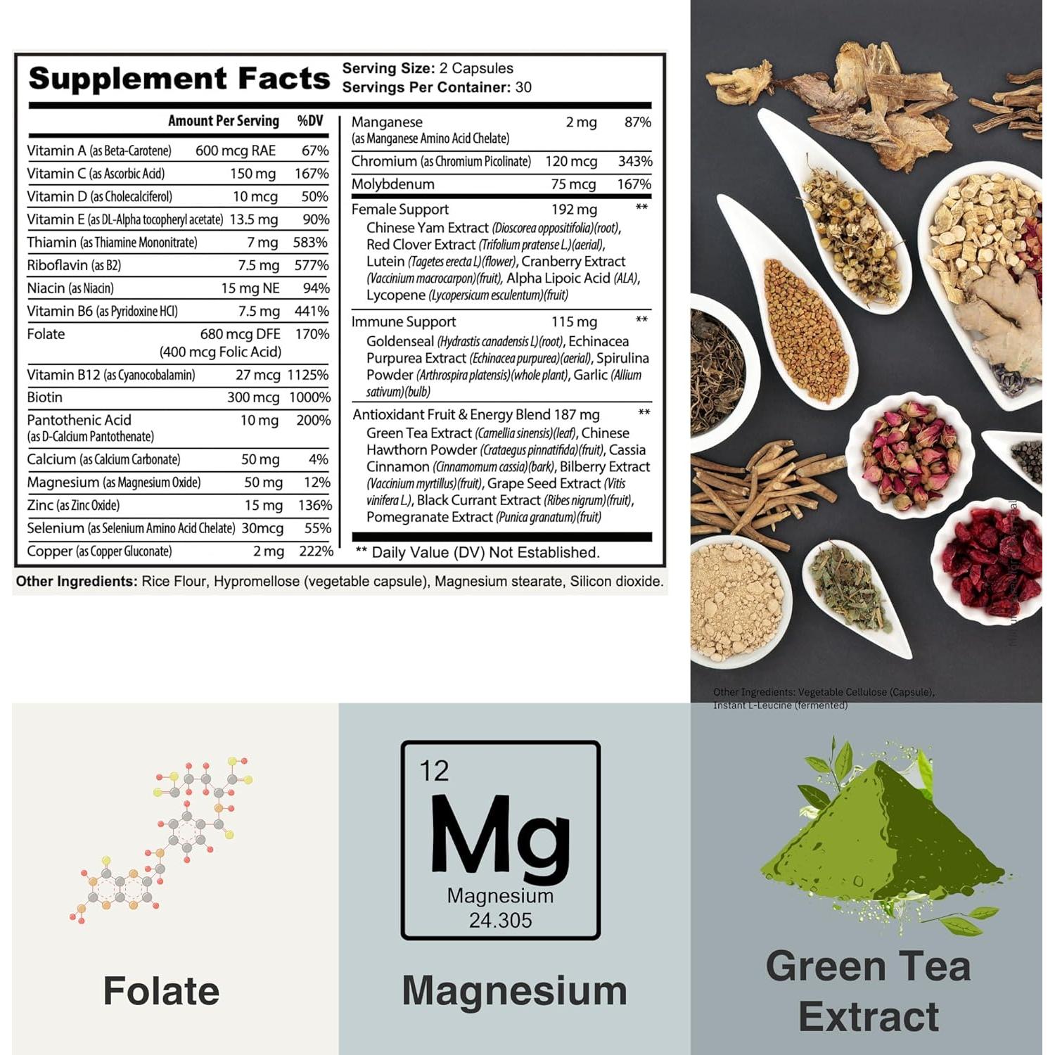 Multivitamínico diario para mujeres Dr. Scott's con biotina y B12