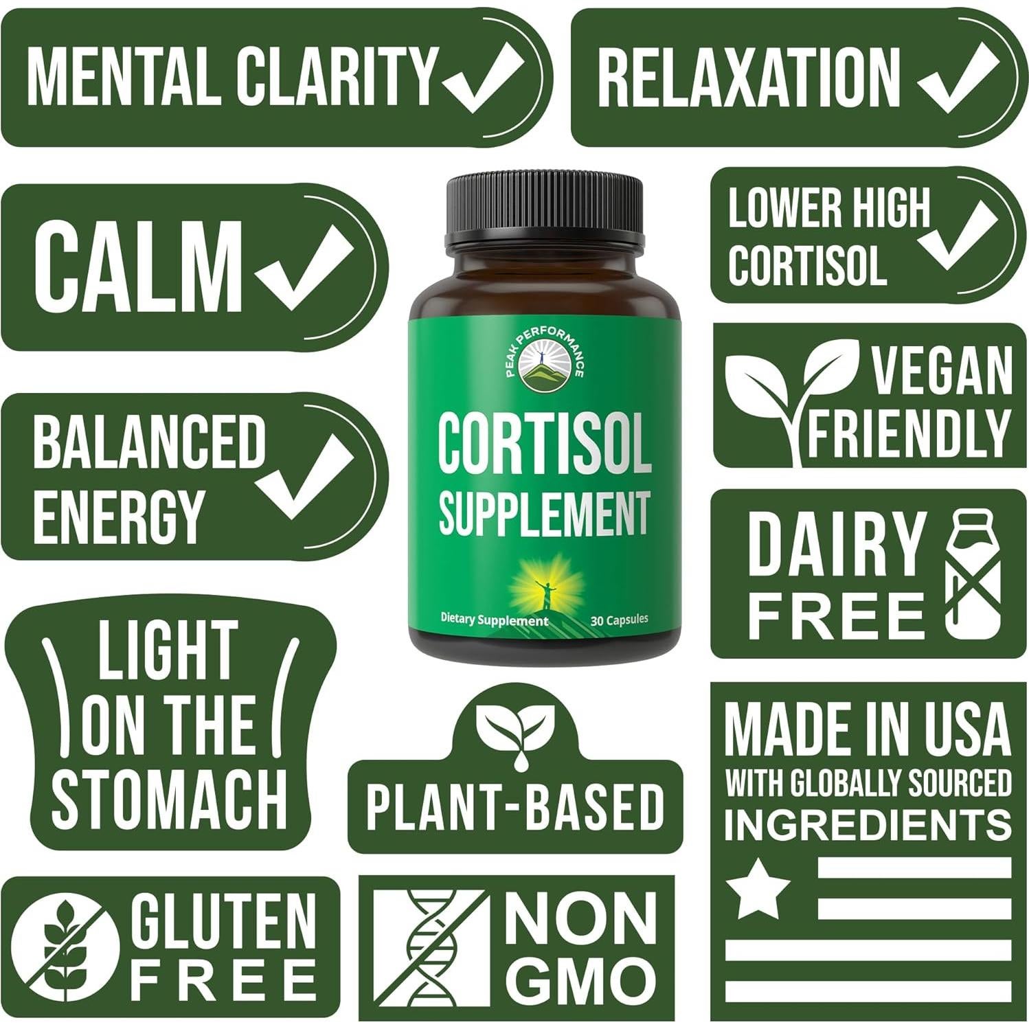 Suplemento de Cortisol 5-en-1 Peak Performance - Vegano, 50g