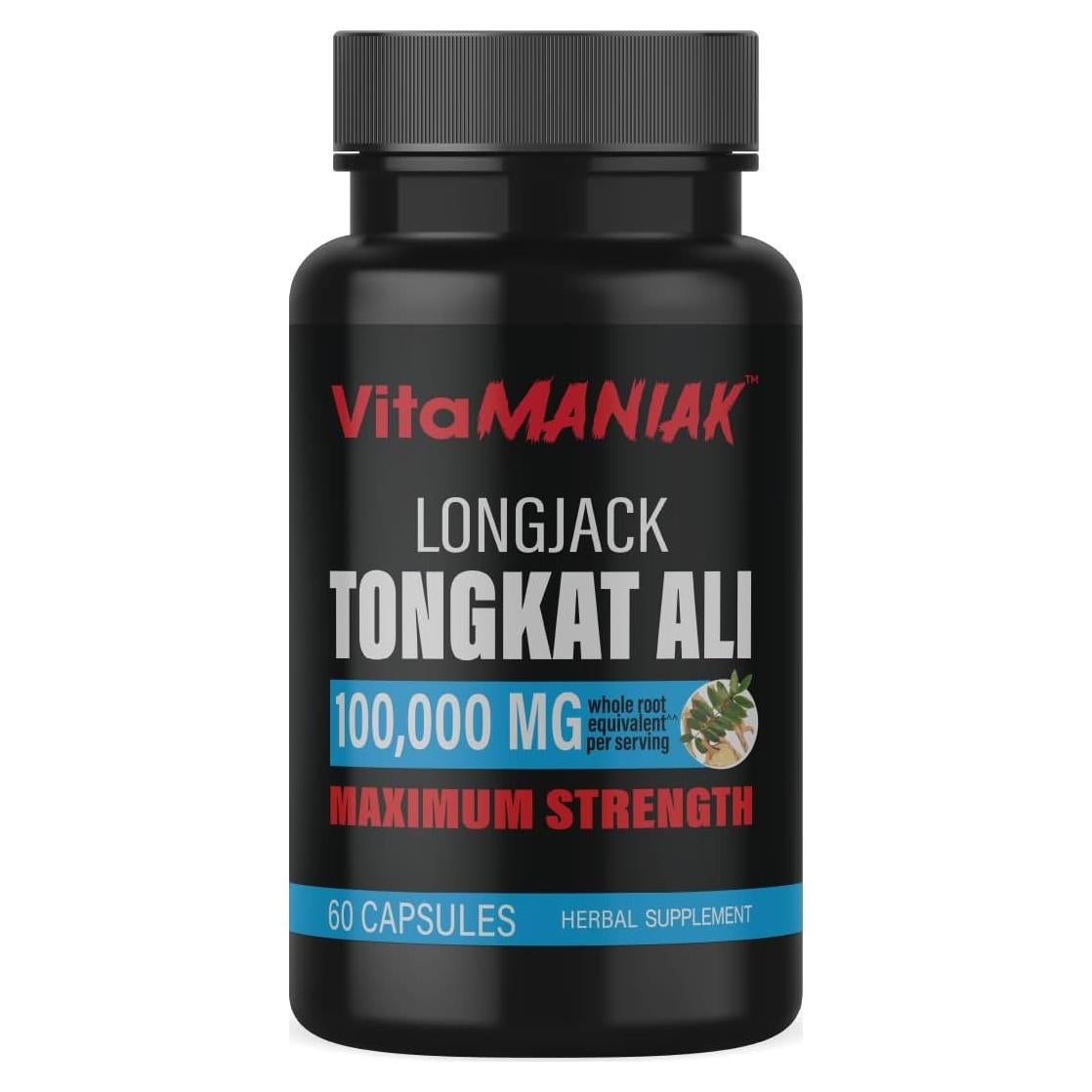 Cápsulas de Longjack Tongkat Ali VitaMANIAK 1000mg 60 unidades