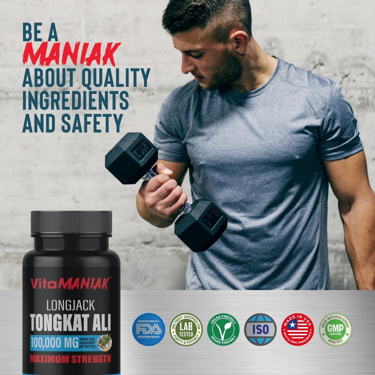 Cápsulas de Longjack Tongkat Ali VitaMANIAK 1000mg 60 unidades