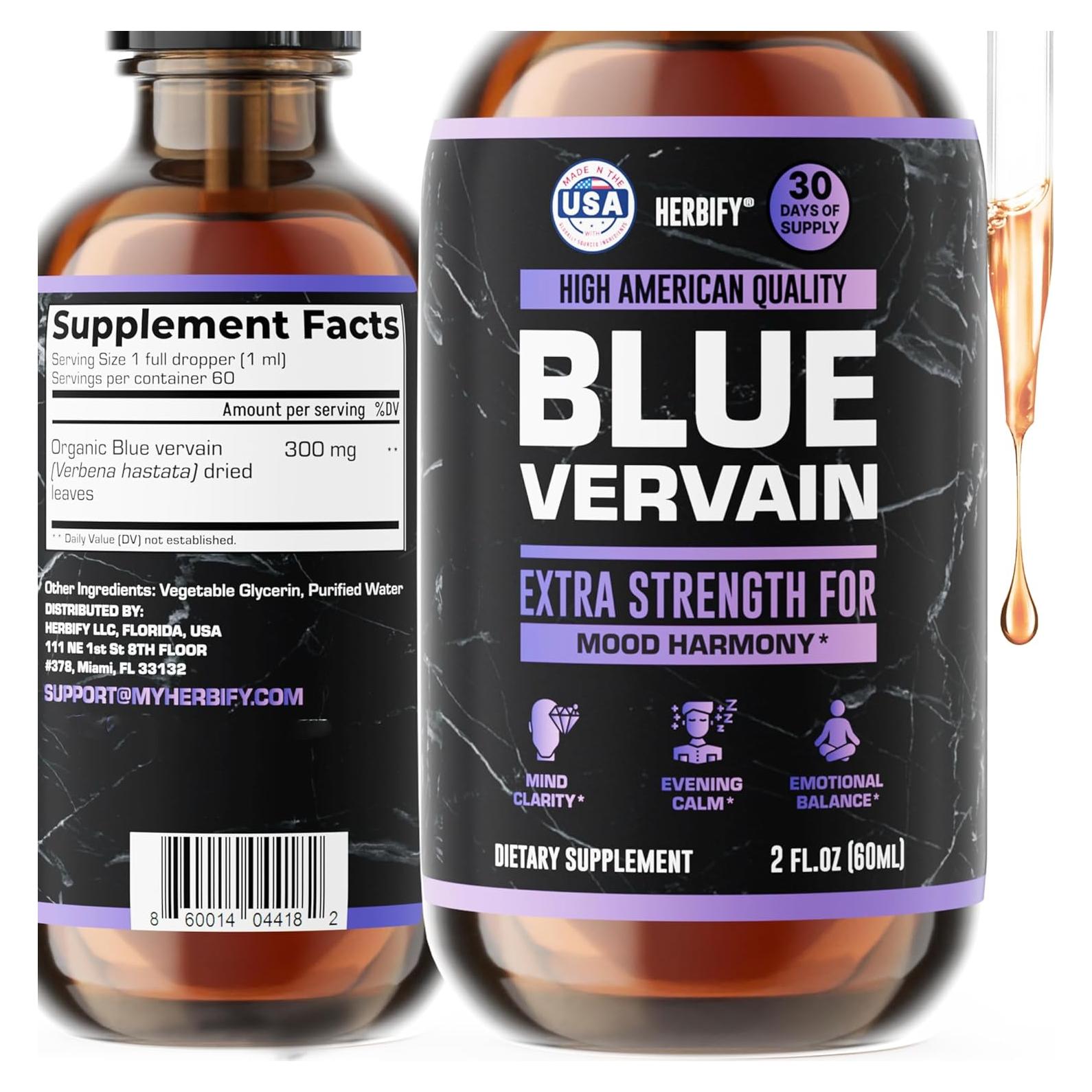 Gotas de Verbena Azul Herbify 59.15 ml - Suplemento Equilibrante