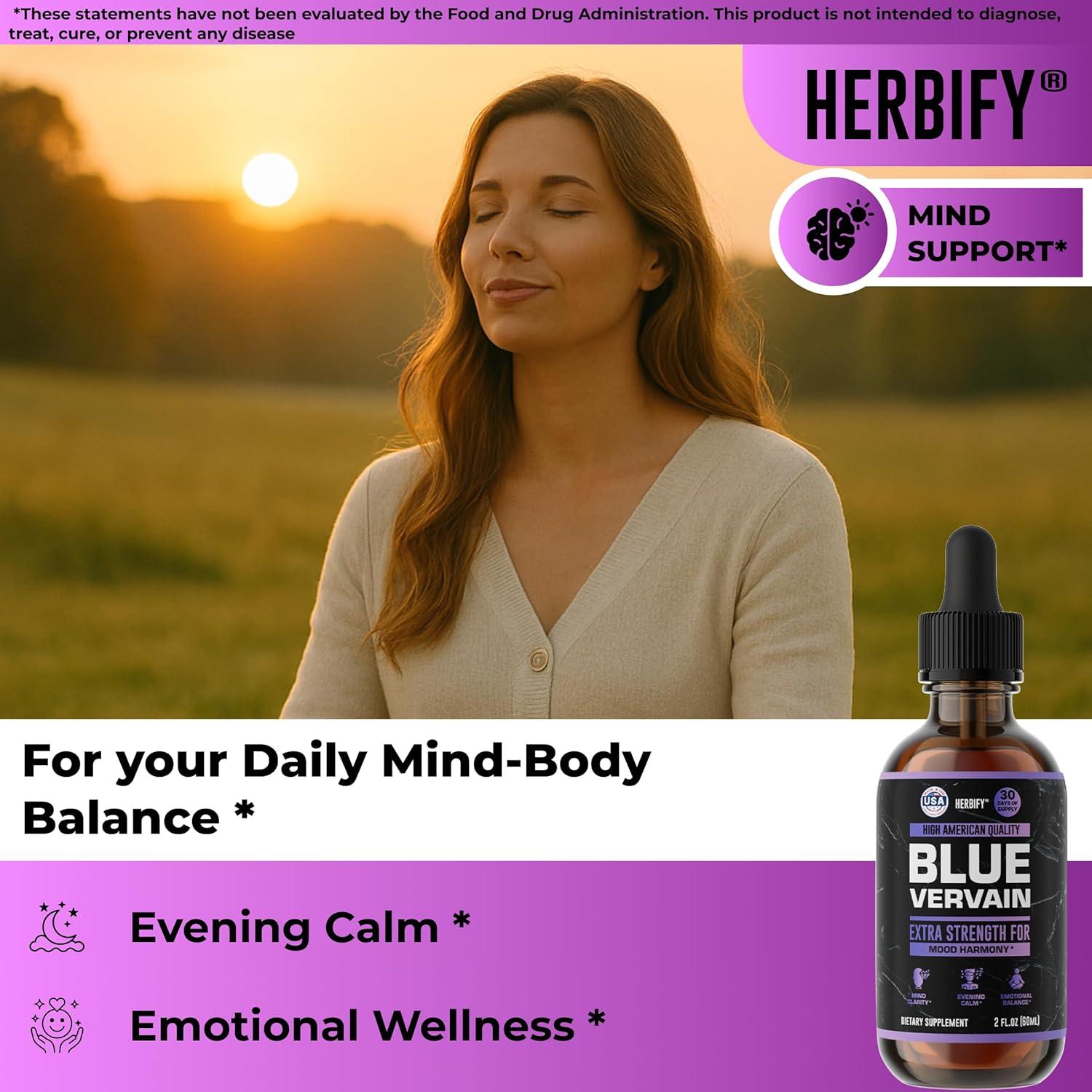 Gotas de Verbena Azul Herbify 59.15 ml - Suplemento Equilibrante