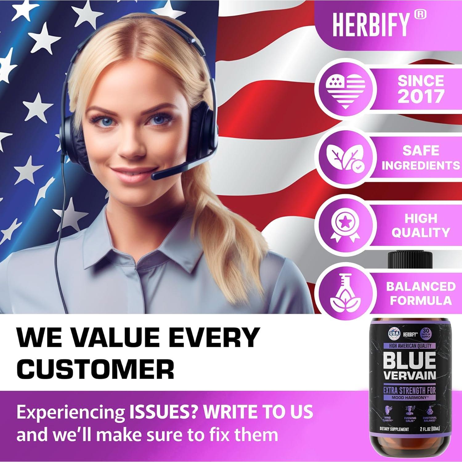 Gotas de Verbena Azul Herbify 59.15 ml - Suplemento Equilibrante