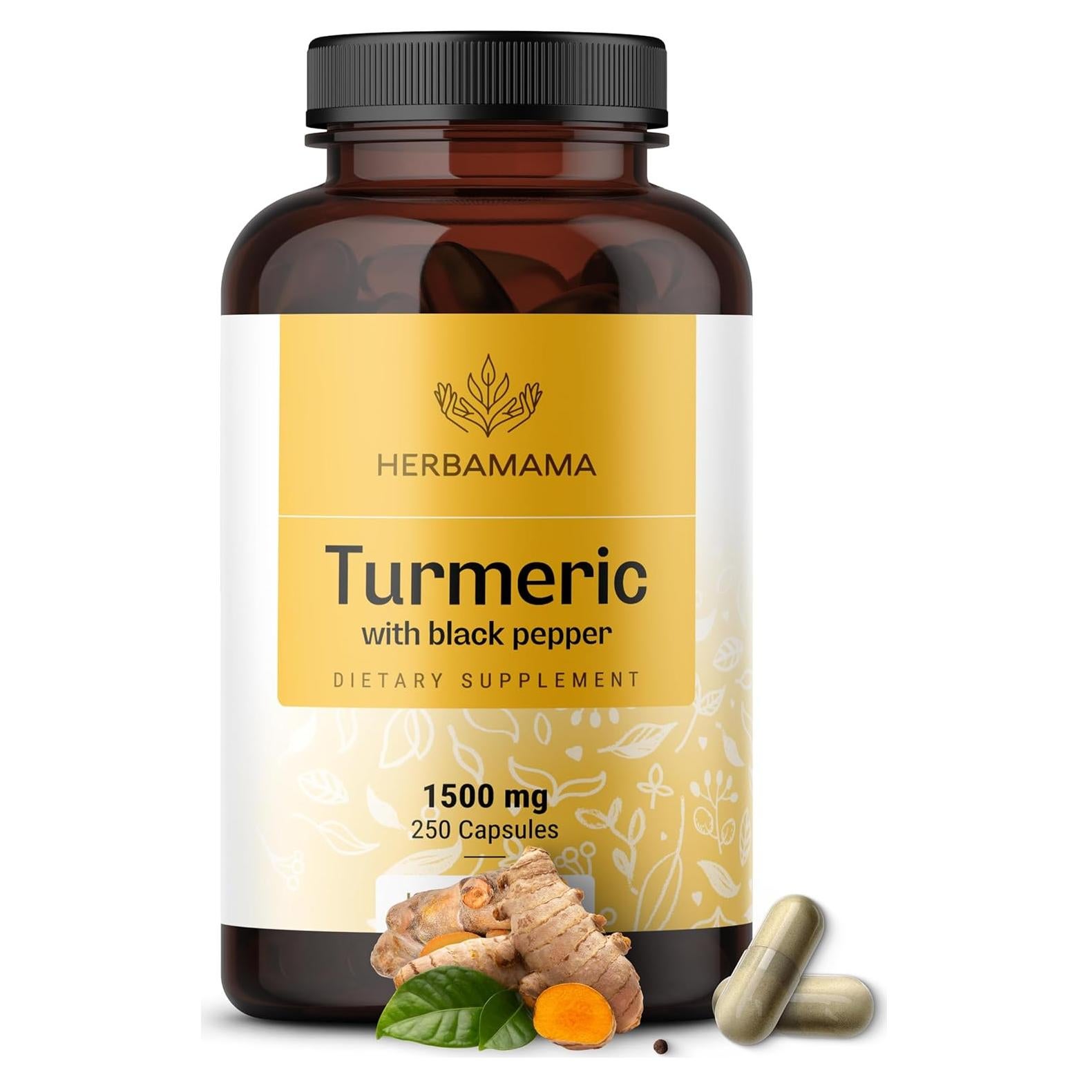 Cápsulas de Cúrcuma Curcumin Herbamama 1500mg 250 Caps