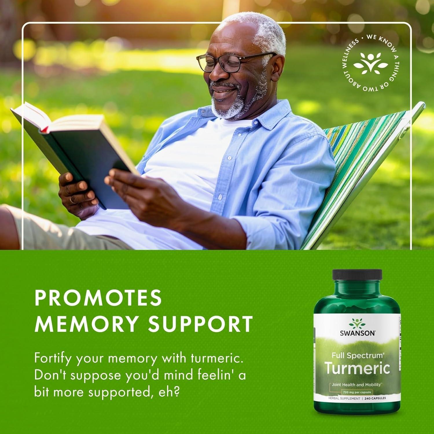 Suplemento de Cúrcuma Swanson 240 Cápsulas - Salud Articular y Digestiva