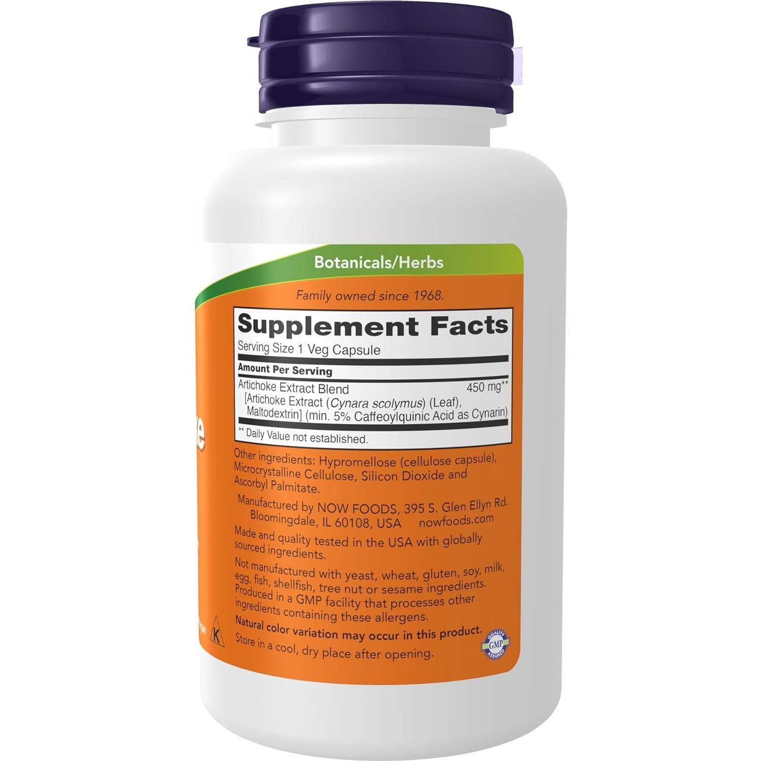 Extracto de Alcachofa Now Foods 450mg 90 Cápsulas Veganas