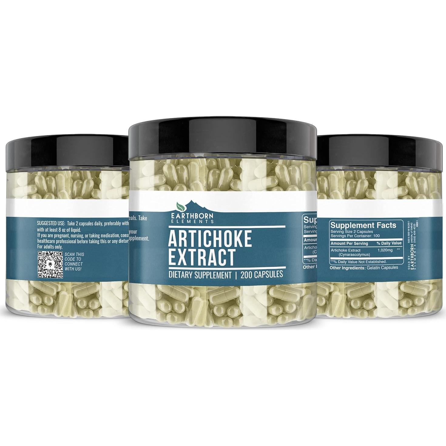 Extracto de Alcachofa Earthborn Elements 200 Cápsulas Puras
