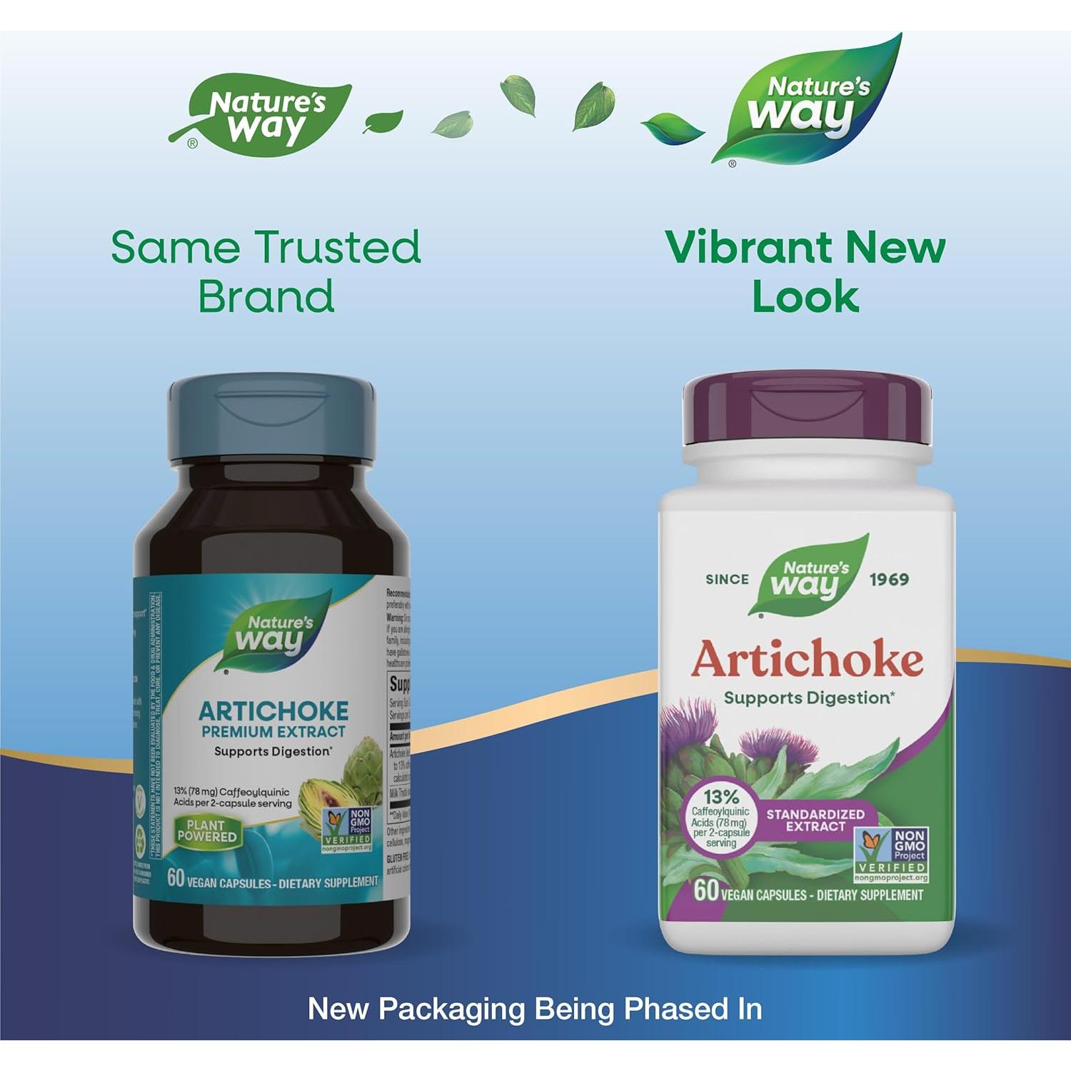 Extracto de Alcachofa Nature's Way 60 Cápsulas Veganas Sin Gluten
