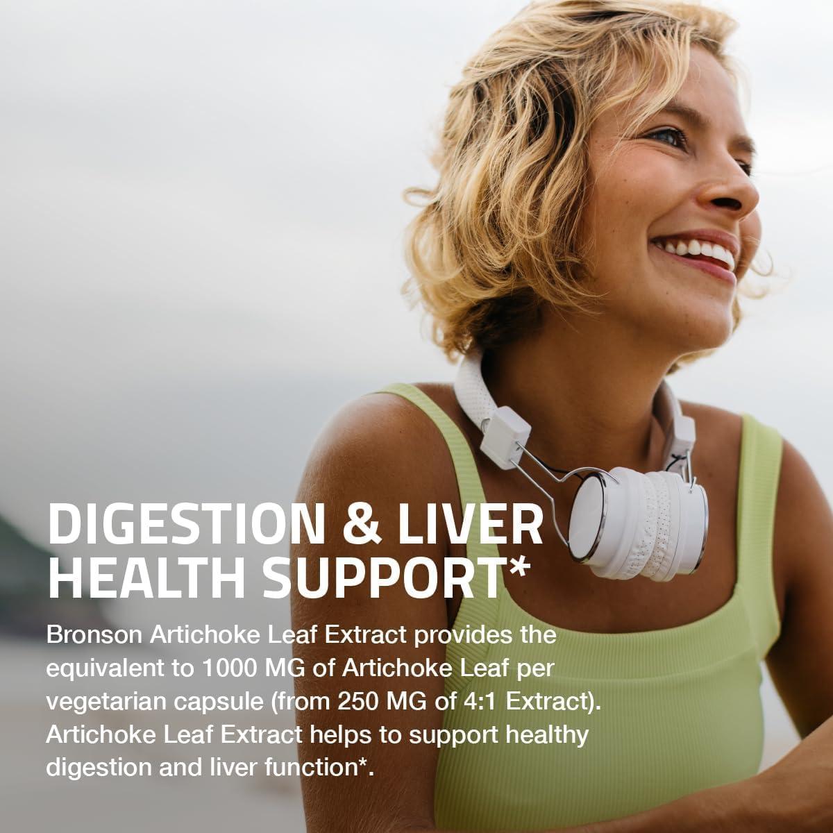 Bronson Extracto de Hoja de Alcachofa 1000 MG 60 Cápsulas Veganas