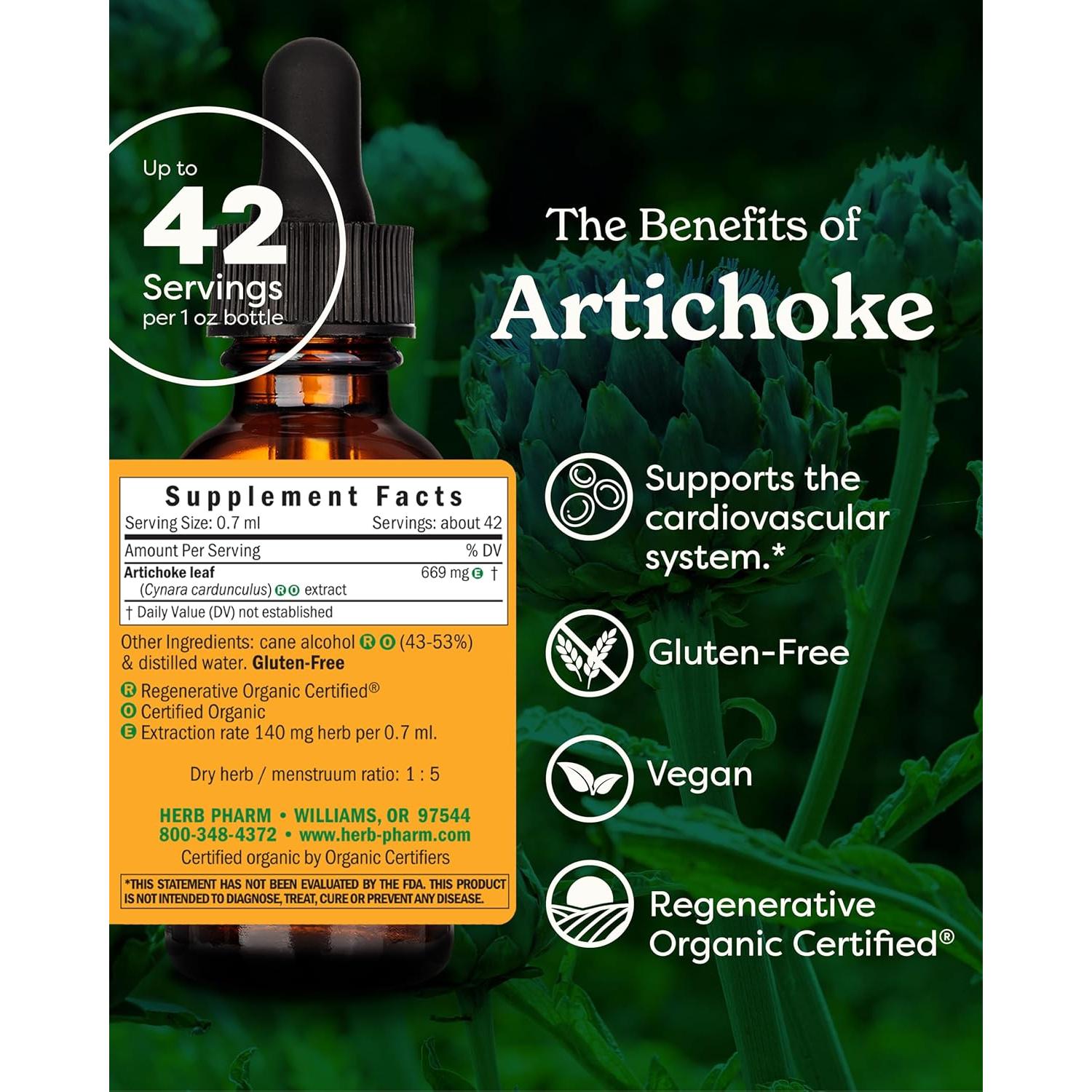 Extracto Líquido de Alcachofa Orgánica Herb Pharm 30ml