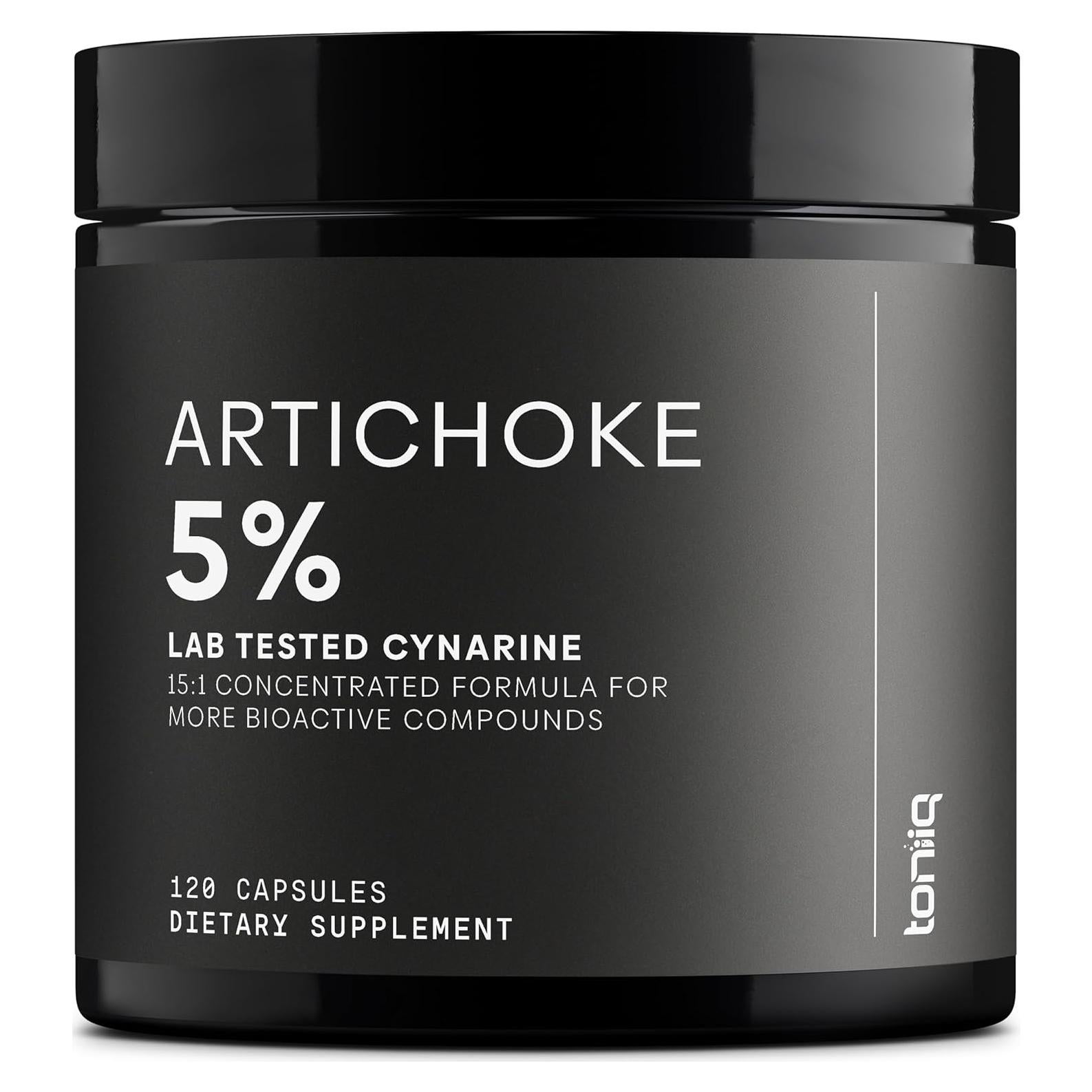 Extracto de Alcachofa Toniiq 15:1 120 Cápsulas Veganas 5% Cinarina